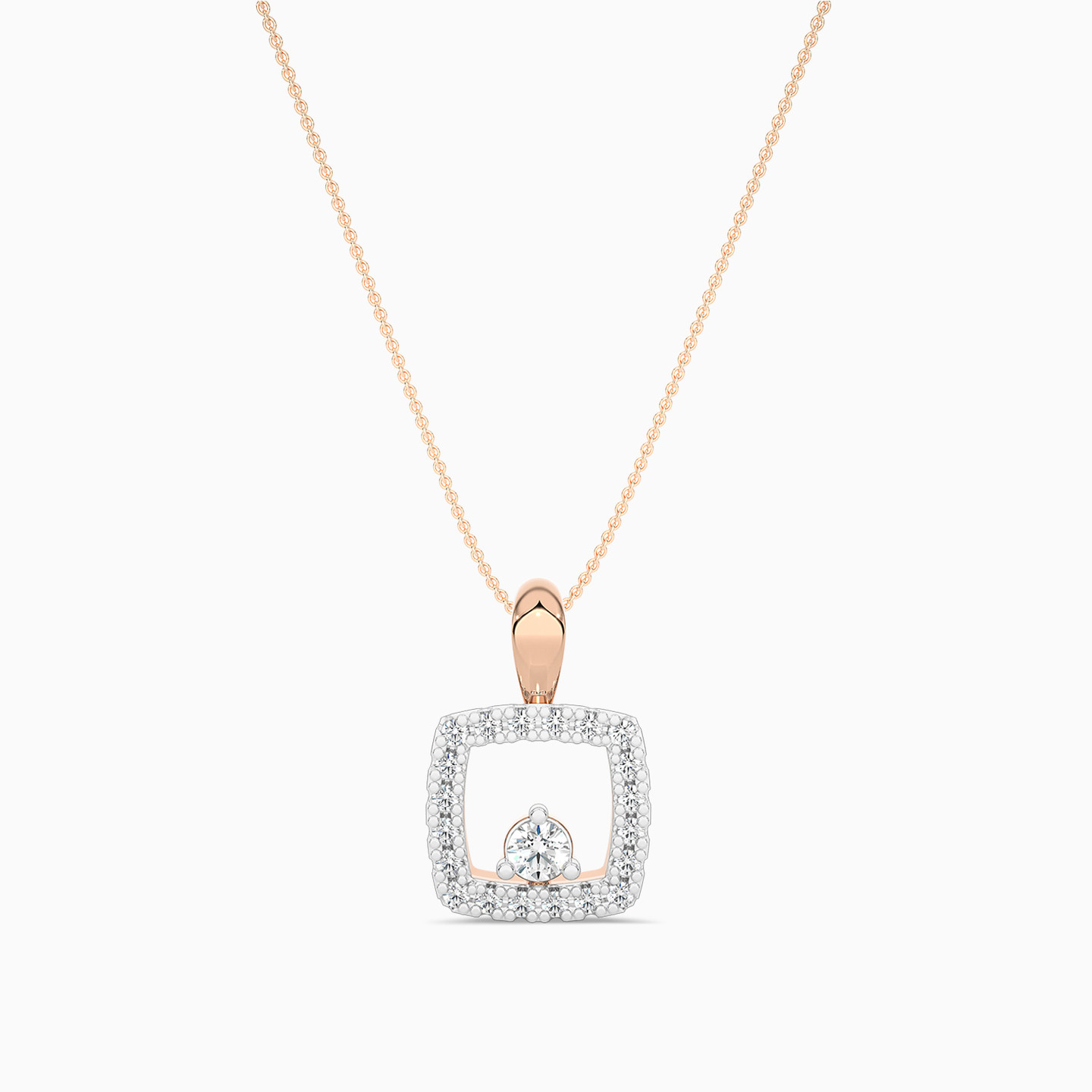 18K Gold Diamond Pendant Necklace - 2