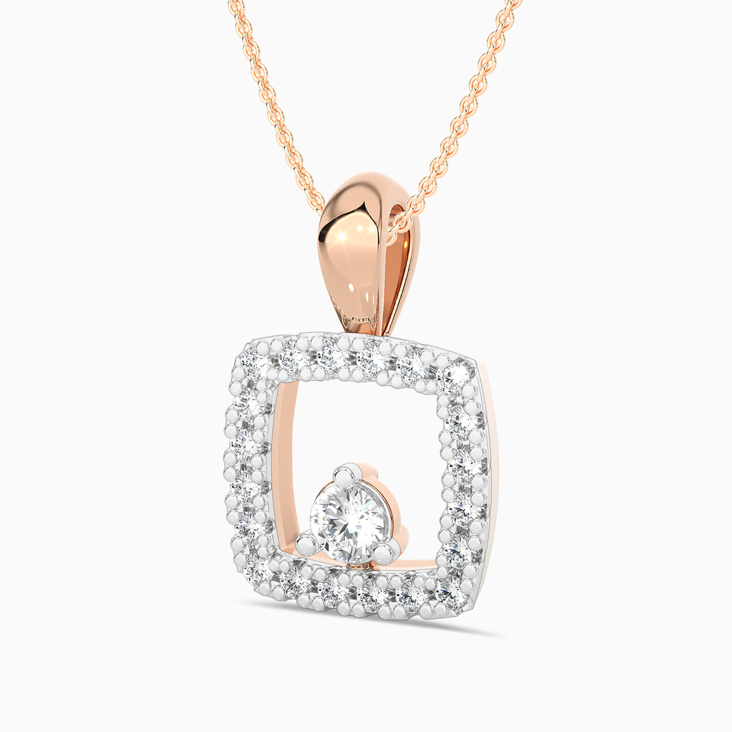 18K Gold Diamond Pendant Necklace - 3