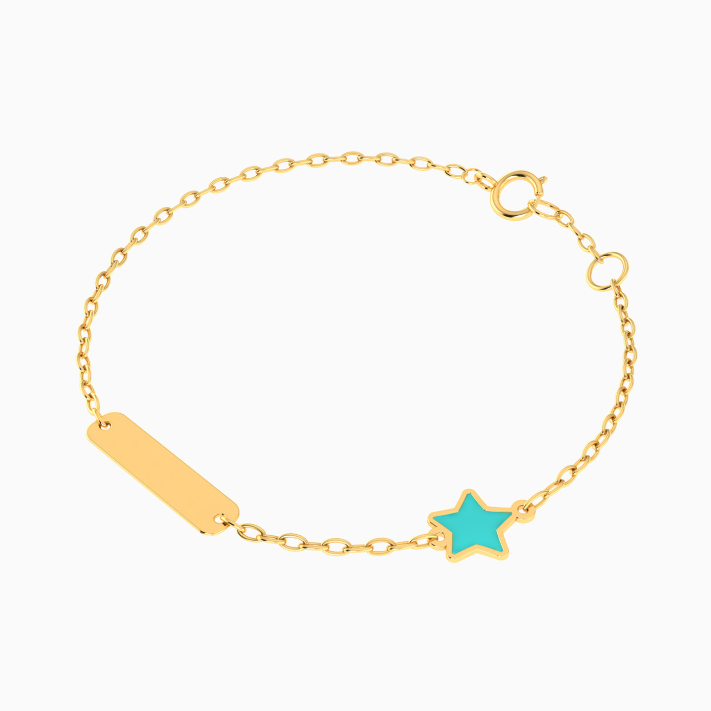 Kids 18K Gold Enamel Coated Chain Bracelet - 2