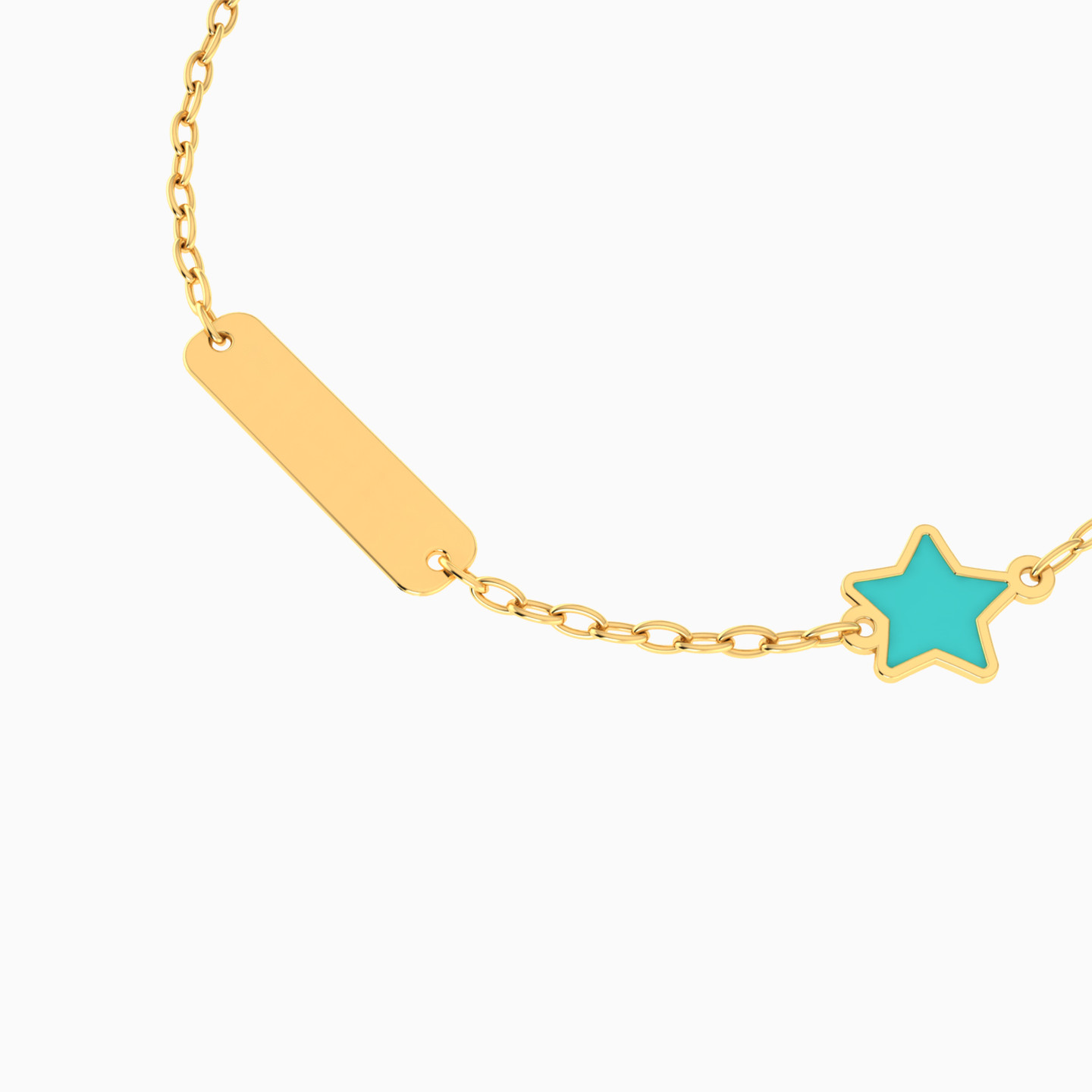 Kids 18K Gold Enamel Coated Chain Bracelet - 3