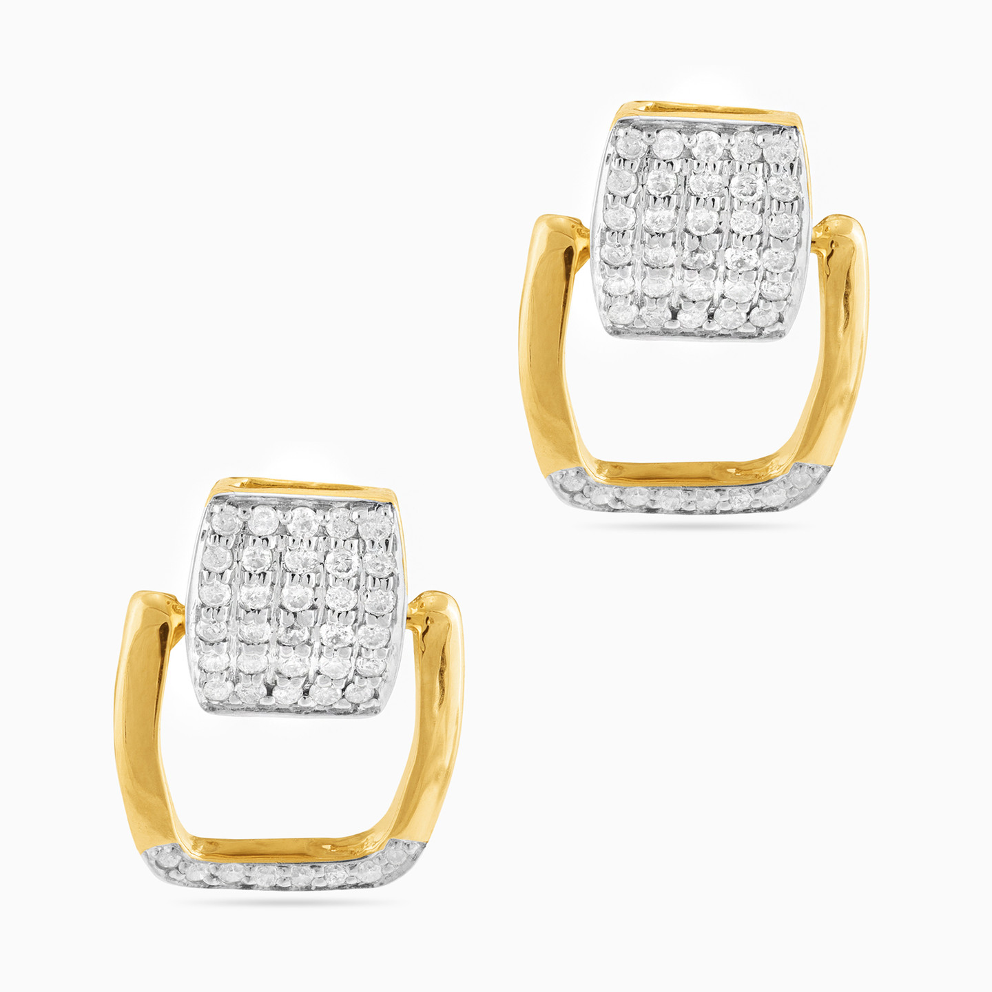 Square Diamond Stud Earrings in 18K Gold - 4 Square Diamond Stud Earrings in 18K Gold - 4