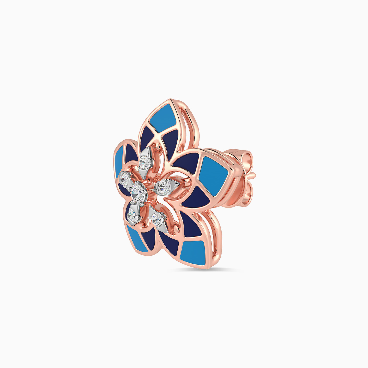 Flower Diamond Stud Earrings in 18K Gold - 4 Flower Diamond Stud Earrings in 18K Gold - 4