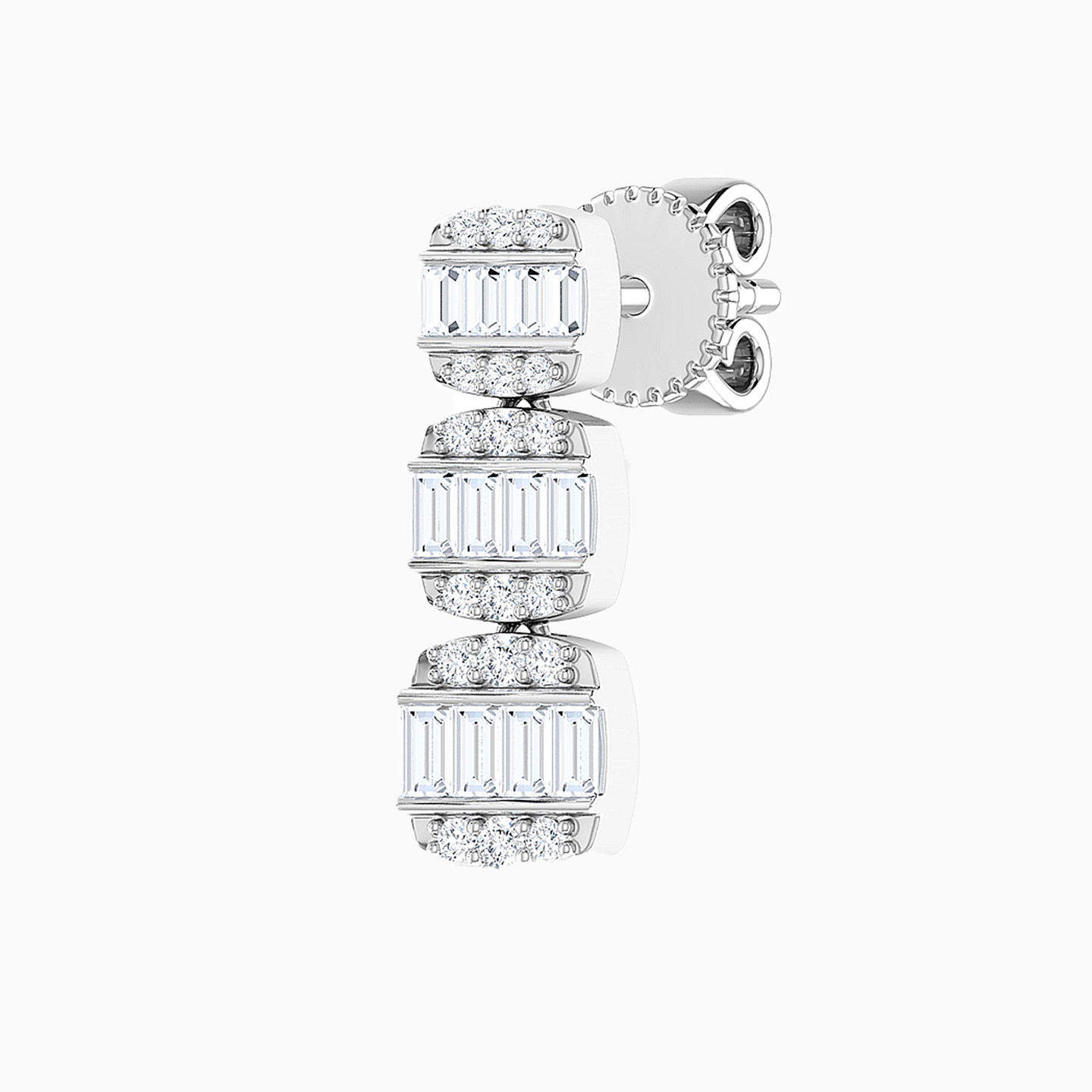 Baguette Diamond Drop Earrings in 18K Gold - 4 Baguette Diamond Drop Earrings in 18K Gold - 4