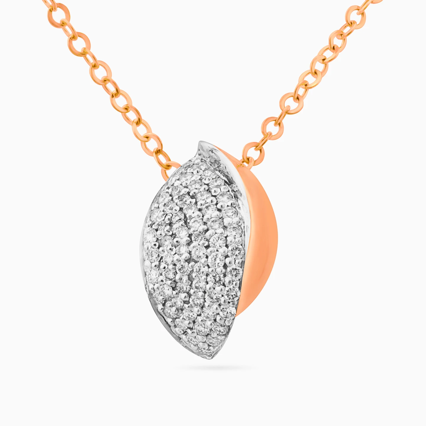 Oval Diamond Necklace in 18K Gold - 2 Oval Diamond Necklace in 18K Gold - 2