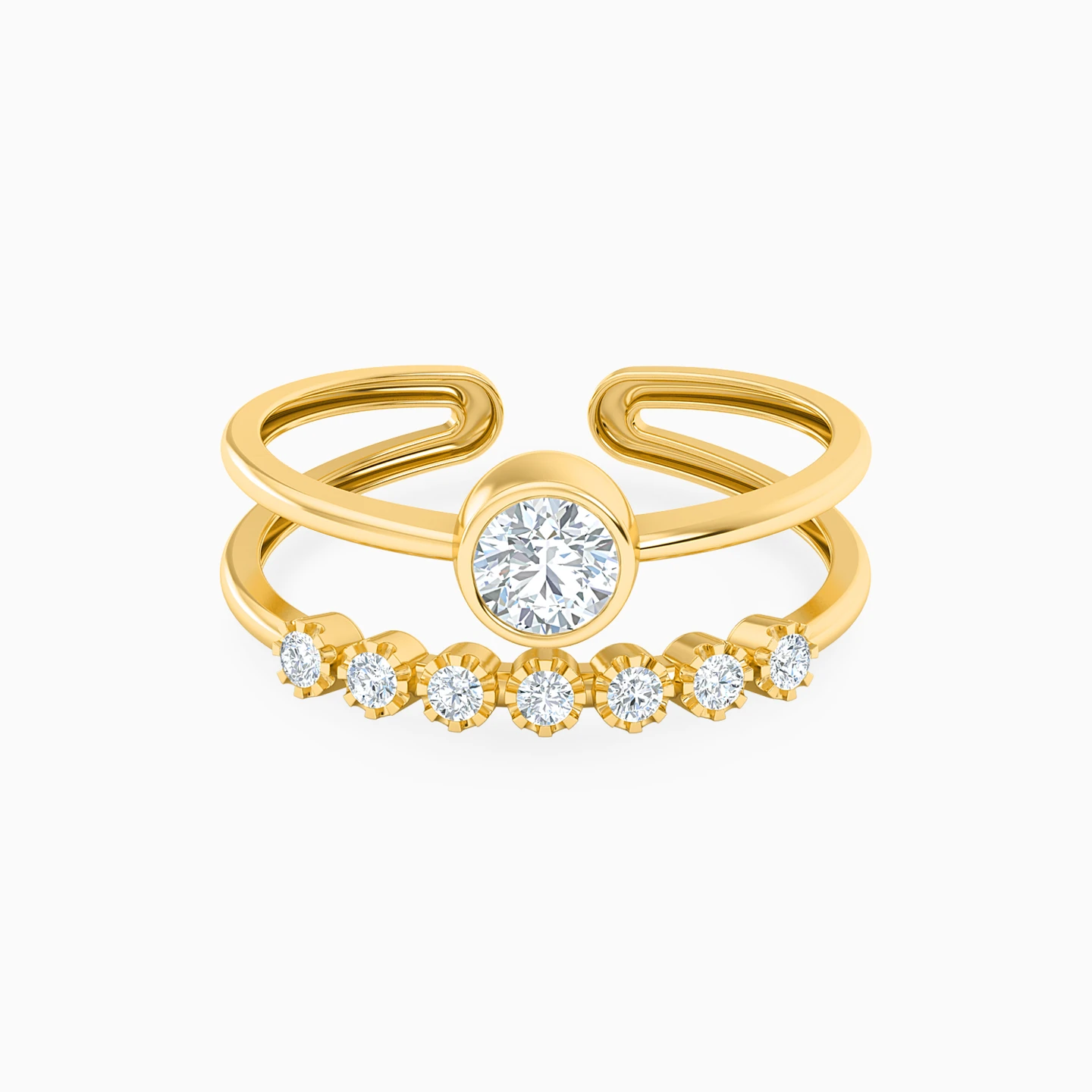Round Diamonds Statement Ring in 18K Gold Round Diamonds Statement Ring in 18K Gold