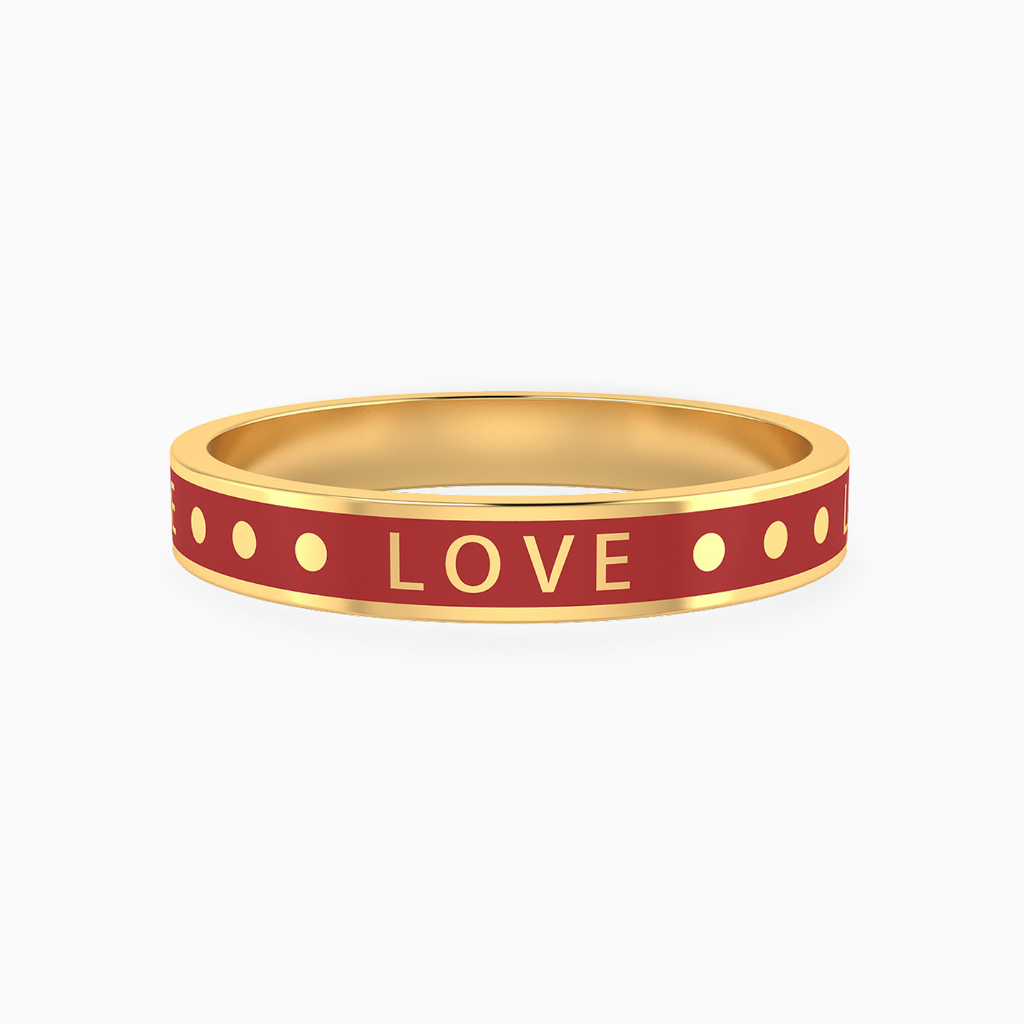خاتم "Love" مطلي بالمينا عيار 18 قيراط خاتم "Love" مطلي بالمينا عيار 18 قيراط