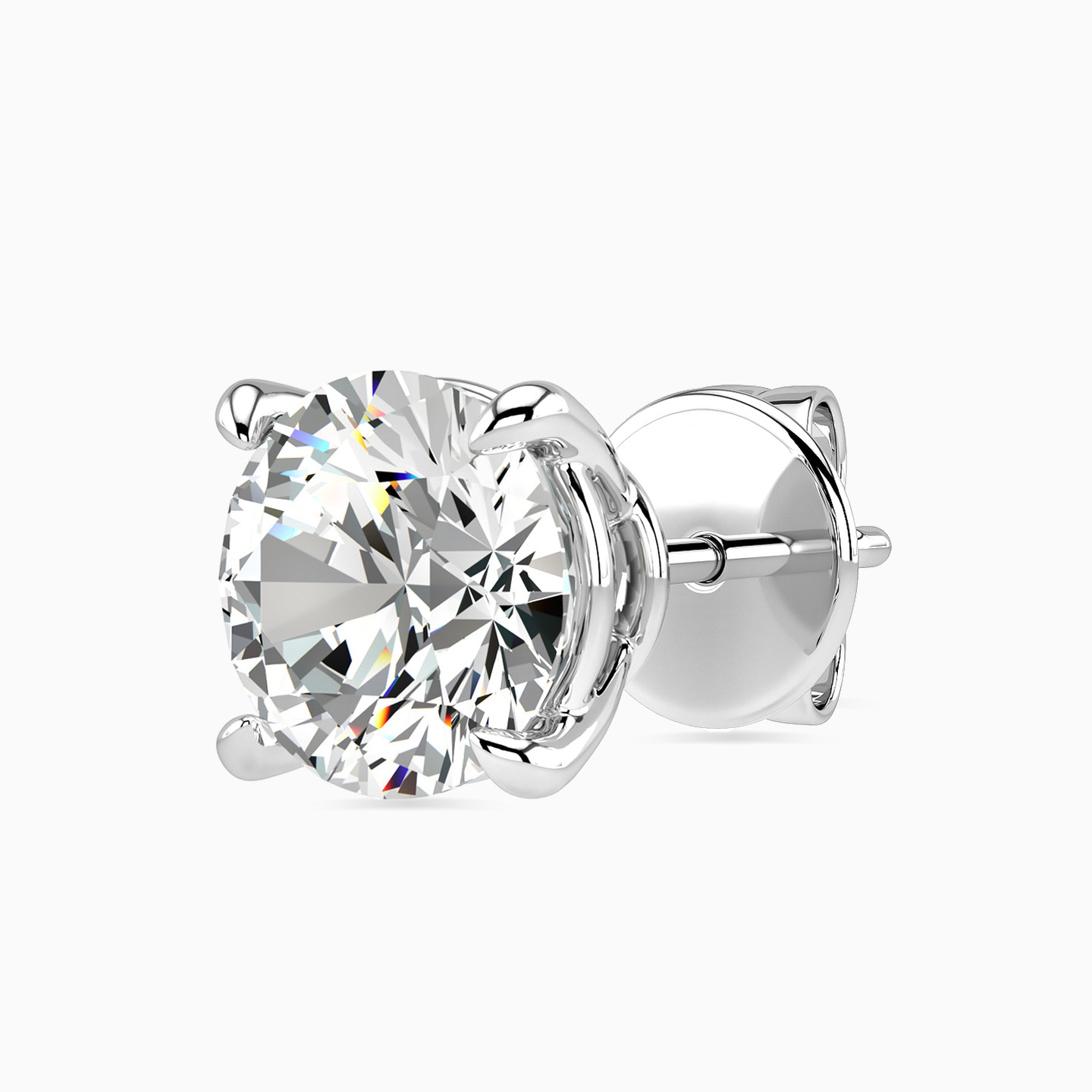 18K Gold Diamond Stud Earrings - 3