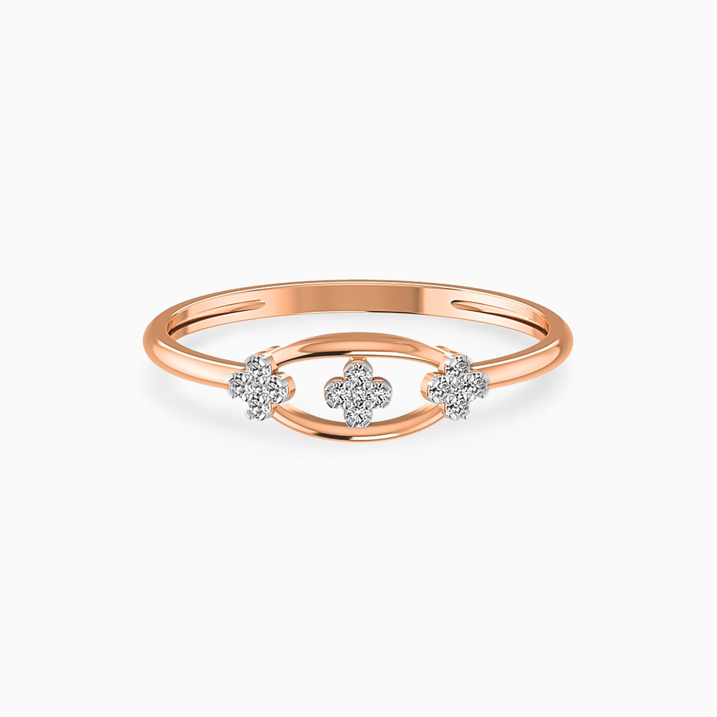 Oval Diamonds Statement Ring in 18K Gold