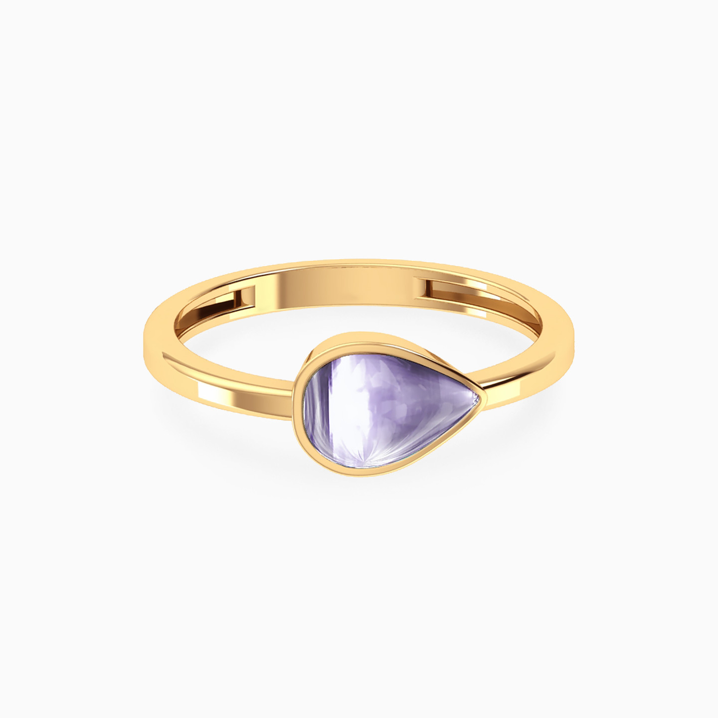 Pear Purple Stone Statement Ring in 18K Gold Pear Purple Stone Statement Ring in 18K Gold