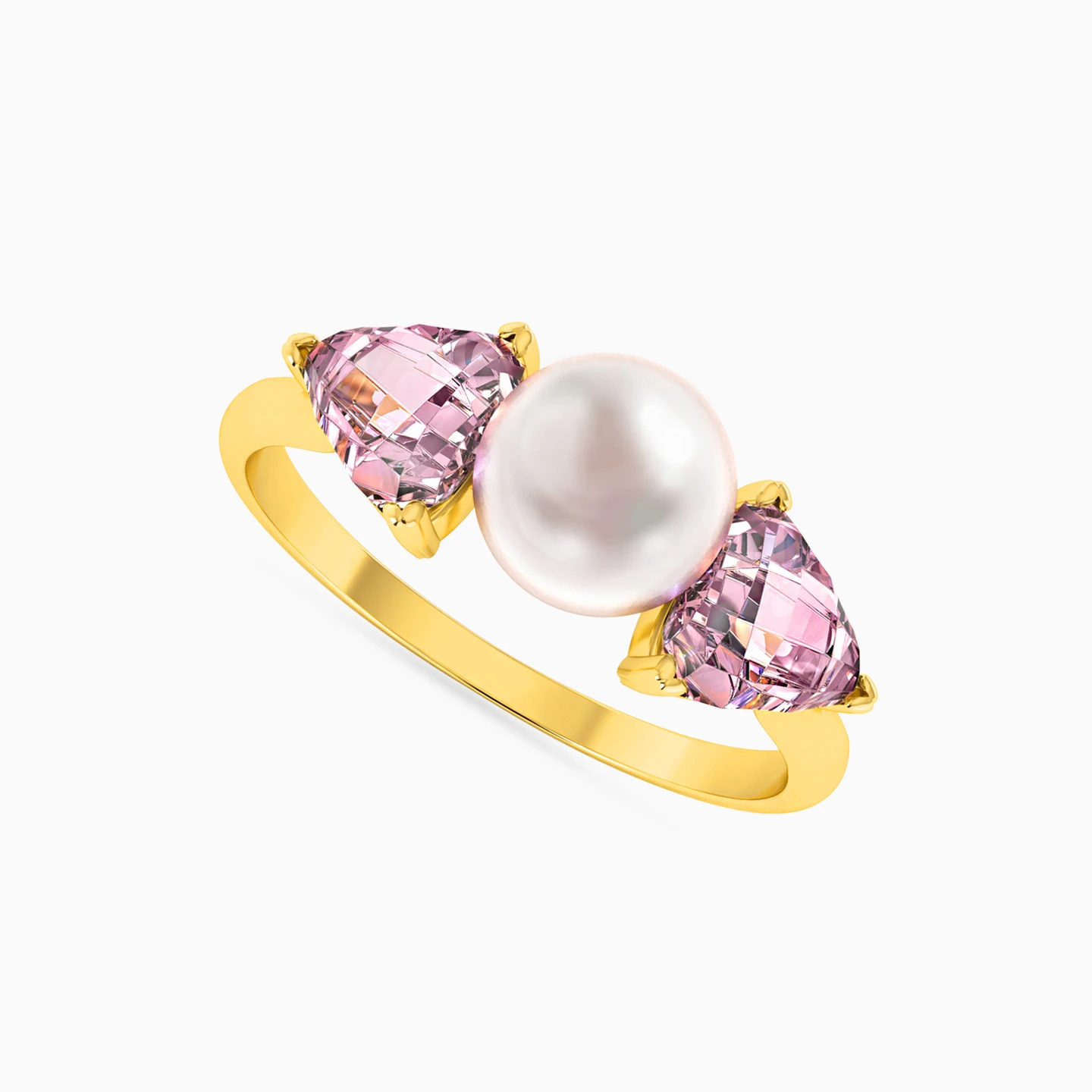Bow Pearls & Colored Stones Statement Ring in 18K Gold - 2 Bow Pearls & Colored Stones Statement Ring in 18K Gold - 2