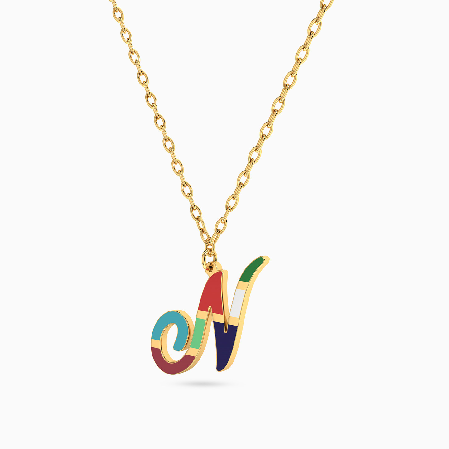 18K Gold Enamel Coated Pendant Necklace - 2