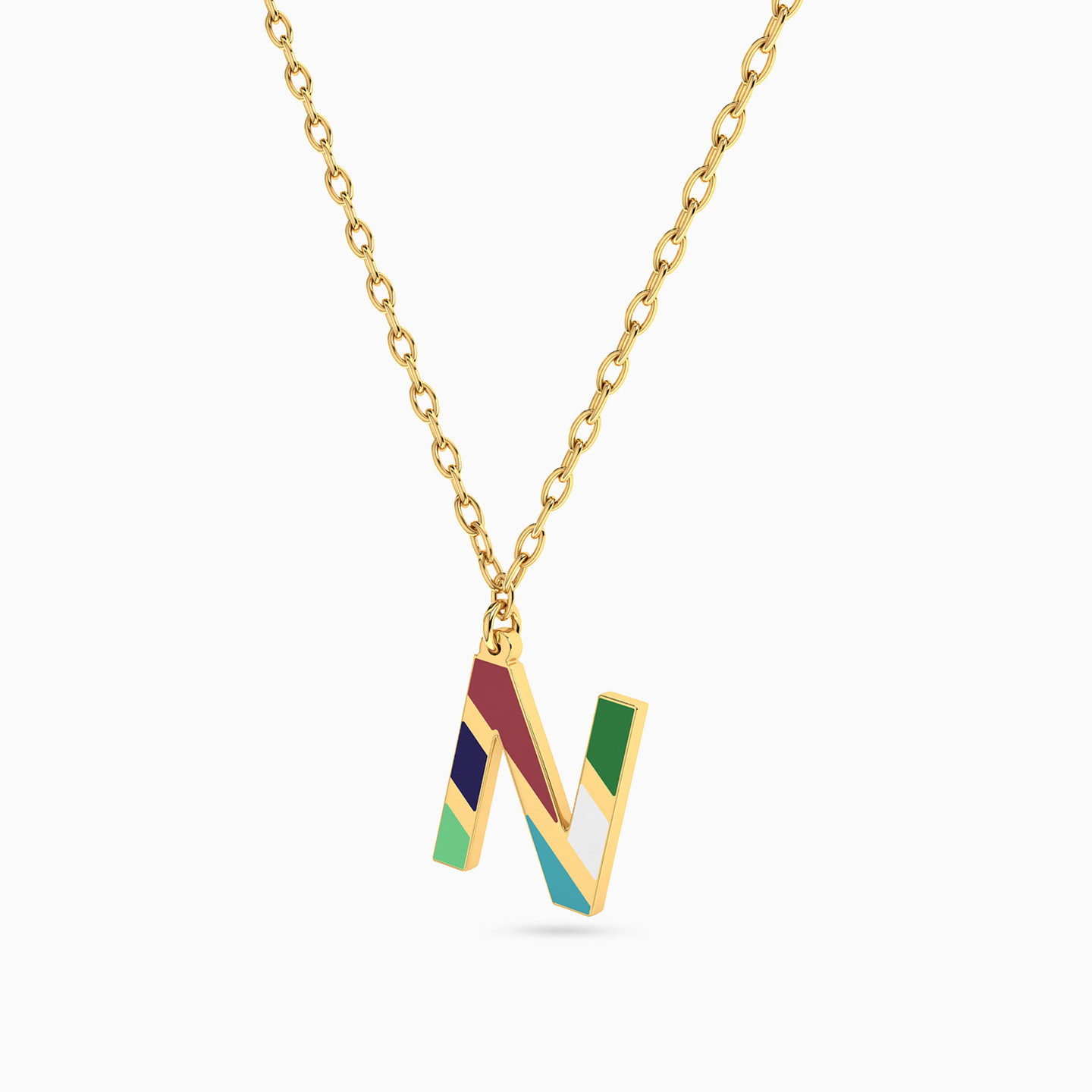 18K Gold Enamel Coated Pendant Necklace - 2