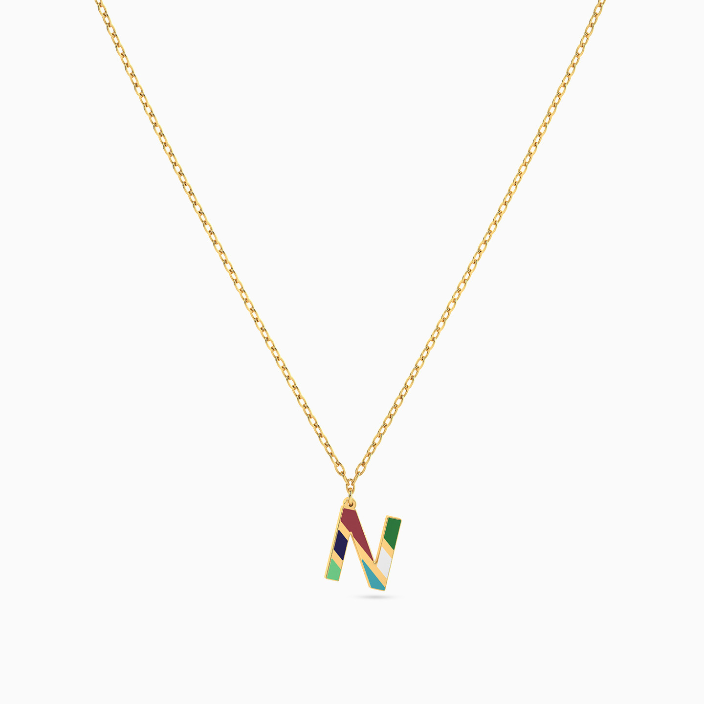 18K Gold Enamel Coated Pendant Necklace - 3