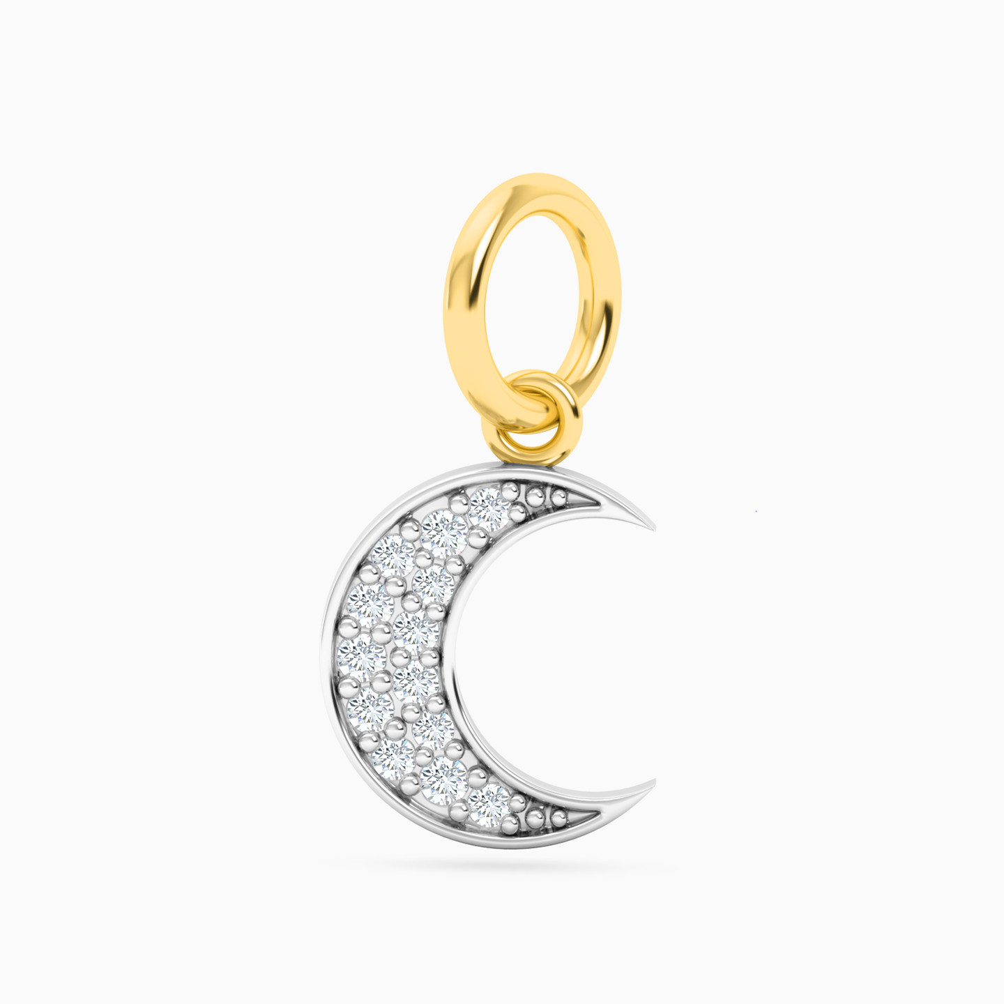 Crescent Diamonds Pendant in 18K Gold - 2 Crescent Diamonds Pendant in 18K Gold - 2