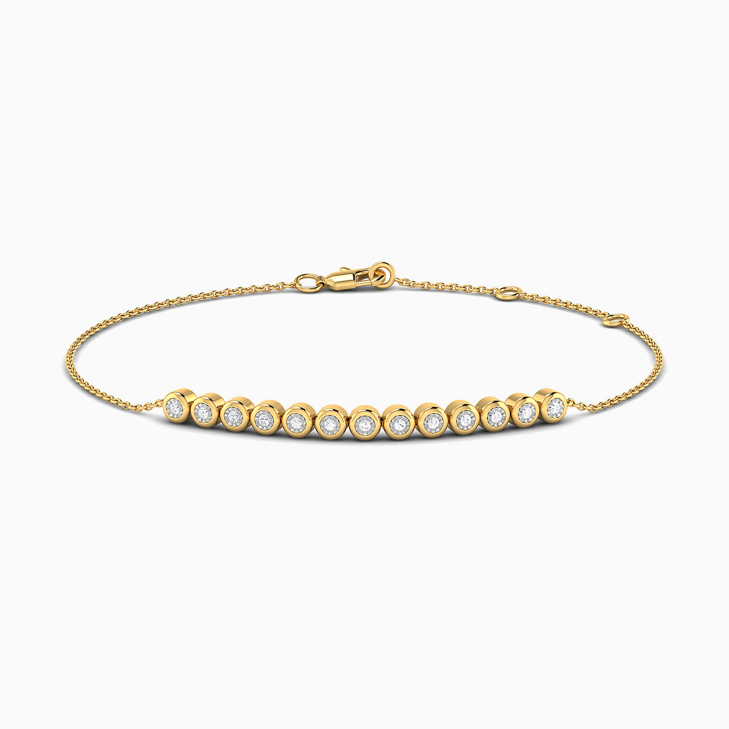 18K Gold Diamond Chain Bracelet