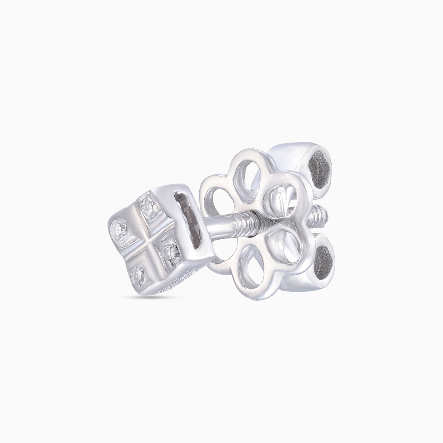 Kids Square Diamond Stud Earrings in 18K Gold - 3 Kids Square Diamond Stud Earrings in 18K Gold - 3