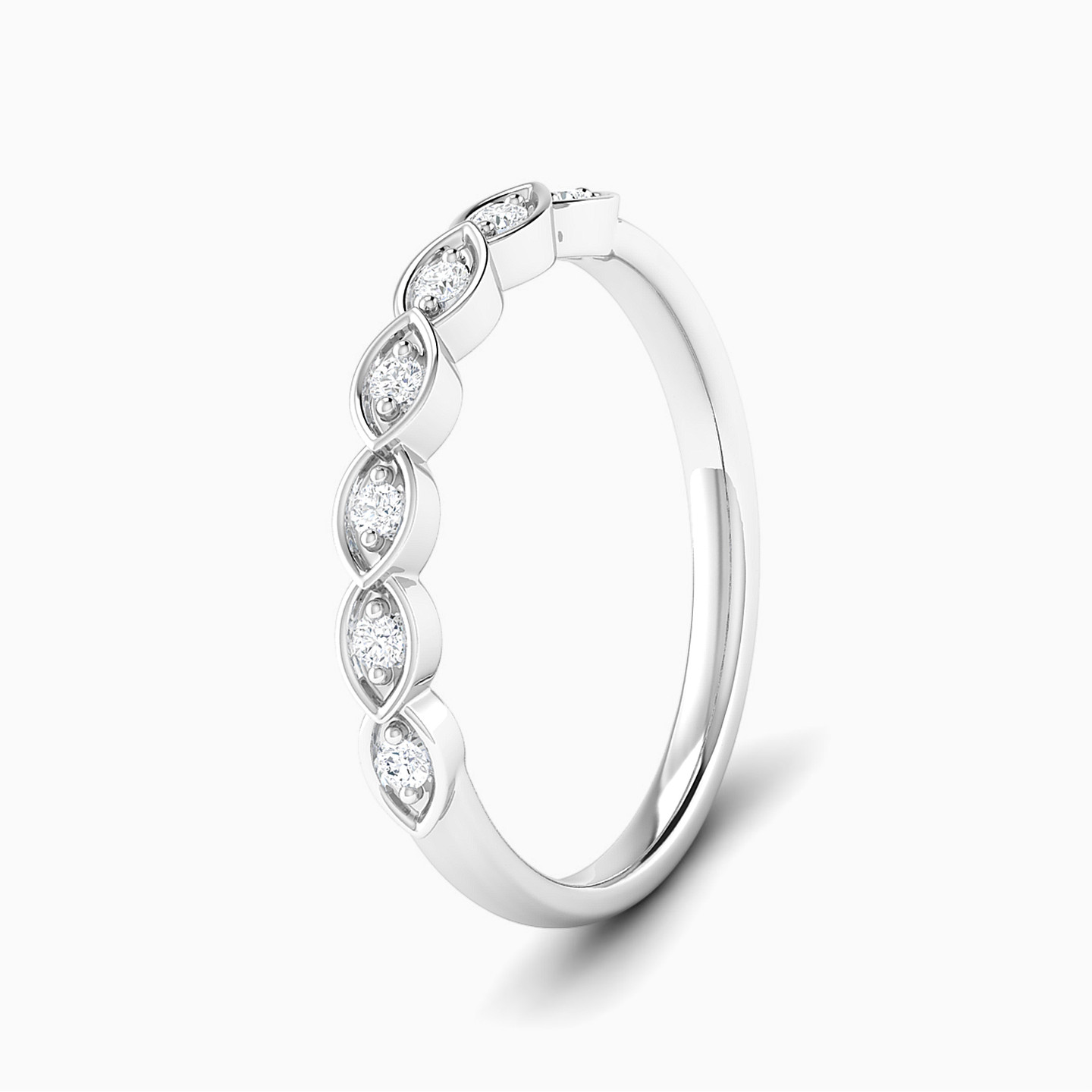 Square Diamond Twin Rings in 18K Gold - 4 Square Diamond Twin Rings in 18K Gold - 4