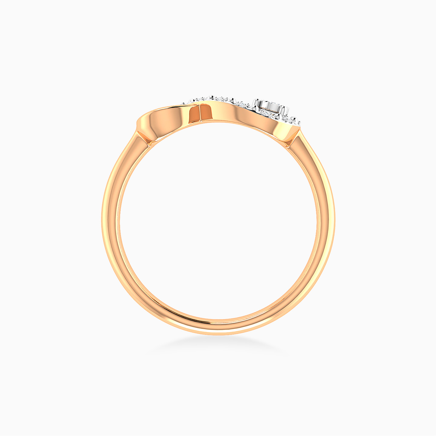 خاتم ذهب إنفينيتي عيار 18 قيراط مزين بالألماس - 5 خاتم ذهب إنفينيتي عيار 18 قيراط مزين بالألماس - 5