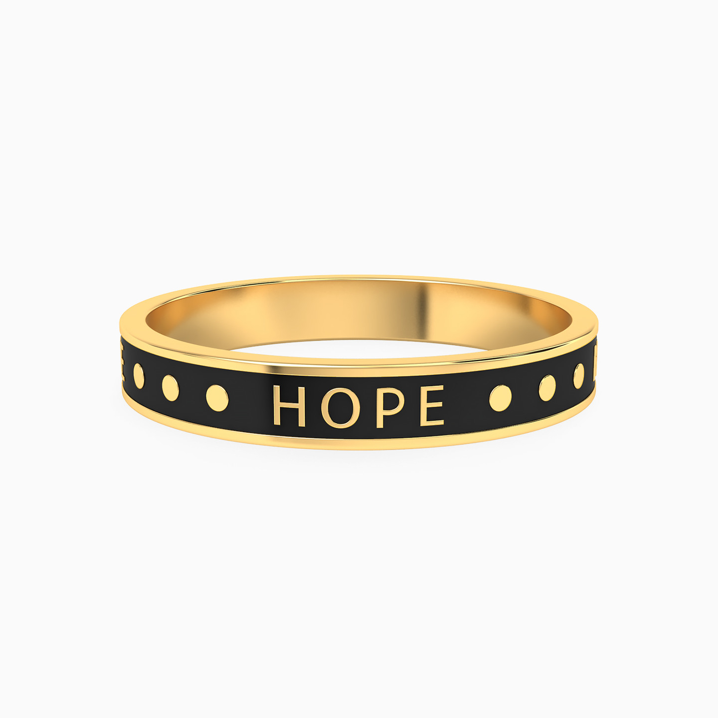 "Hope" Enamel Coated Band Ring in 18K Gold "Hope" Enamel Coated Band Ring in 18K Gold