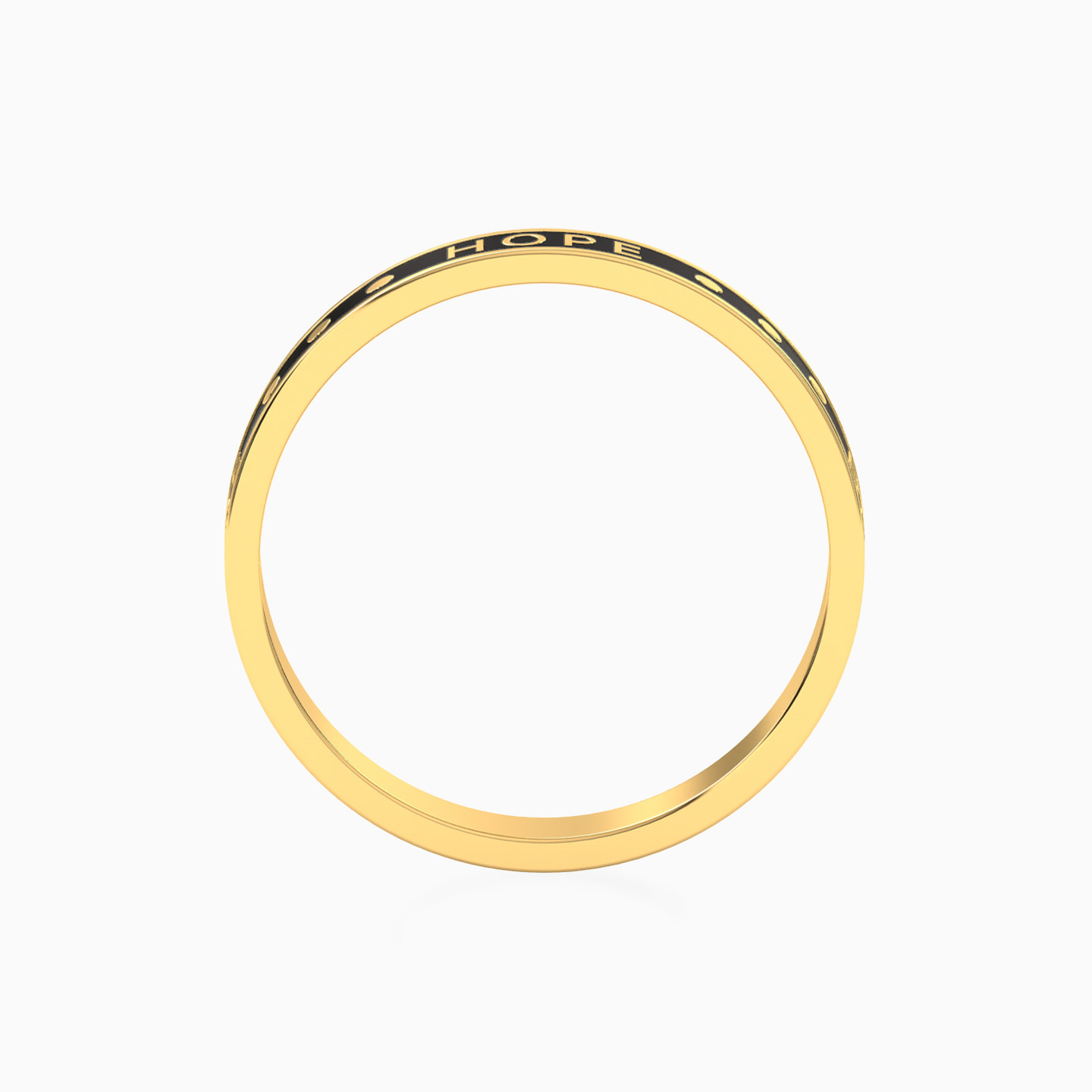 "Hope" Enamel Coated Band Ring in 18K Gold - 3 "Hope" Enamel Coated Band Ring in 18K Gold - 3