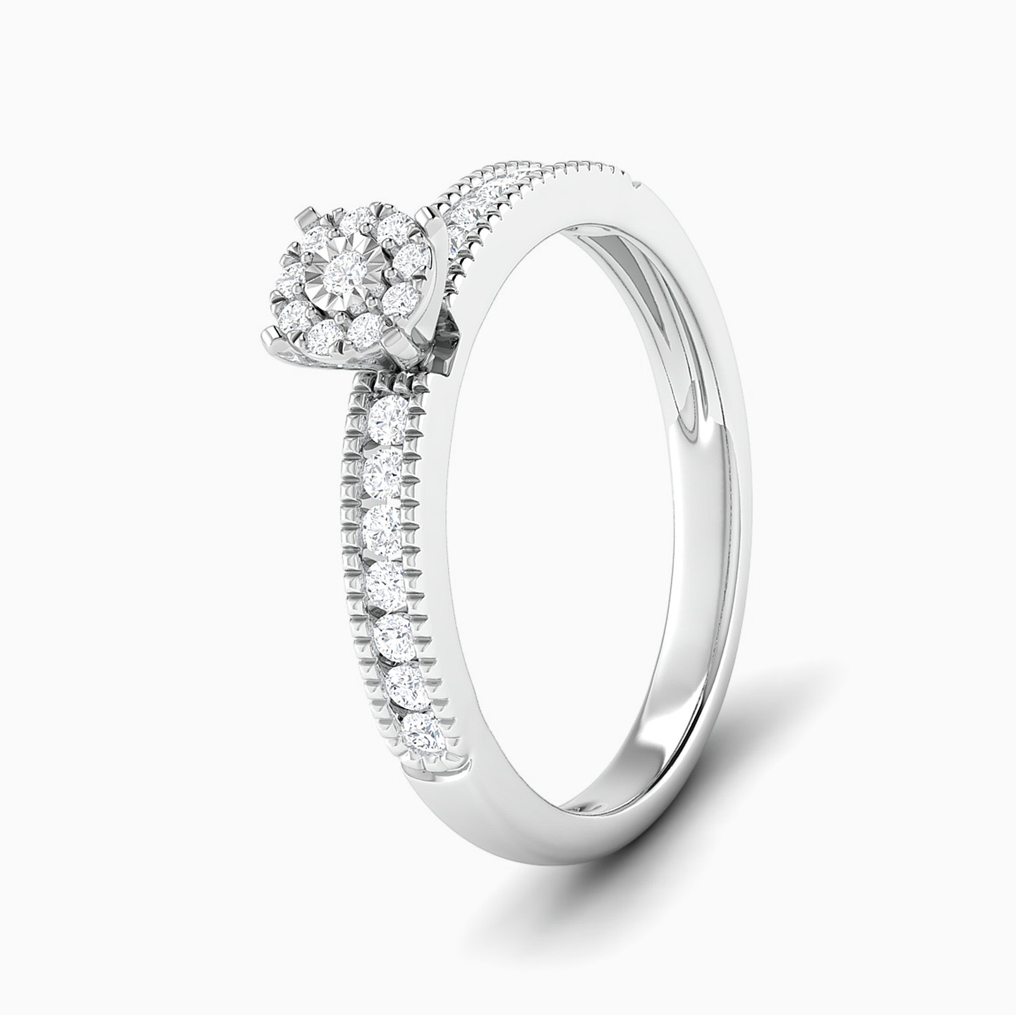 خاتم توينز ذهب دائري عيار 18 قيراط مزين بالألماس - 3 خاتم توينز ذهب دائري عيار 18 قيراط مزين بالألماس - 3