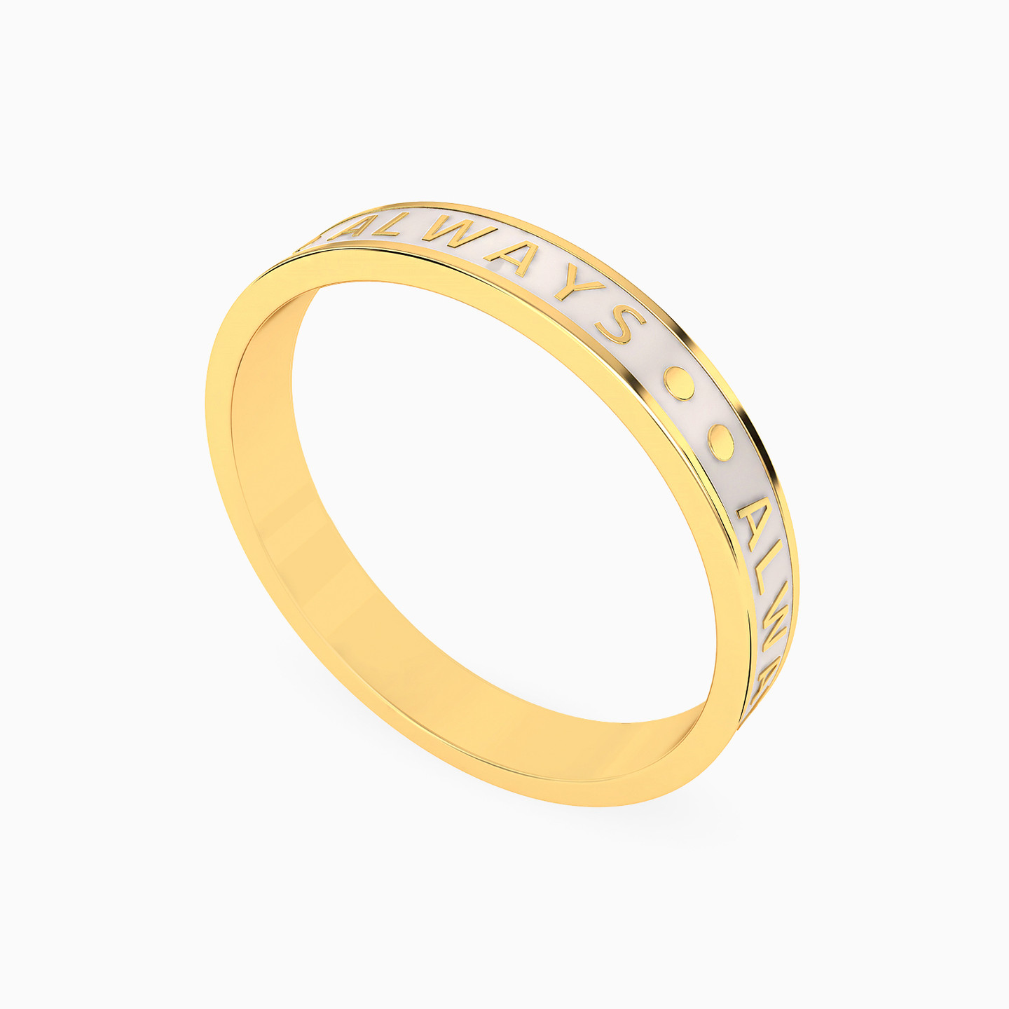 خاتم "Always" مطلي بالمينا عيار 18 قيراط - 2 خاتم "Always" مطلي بالمينا عيار 18 قيراط - 2