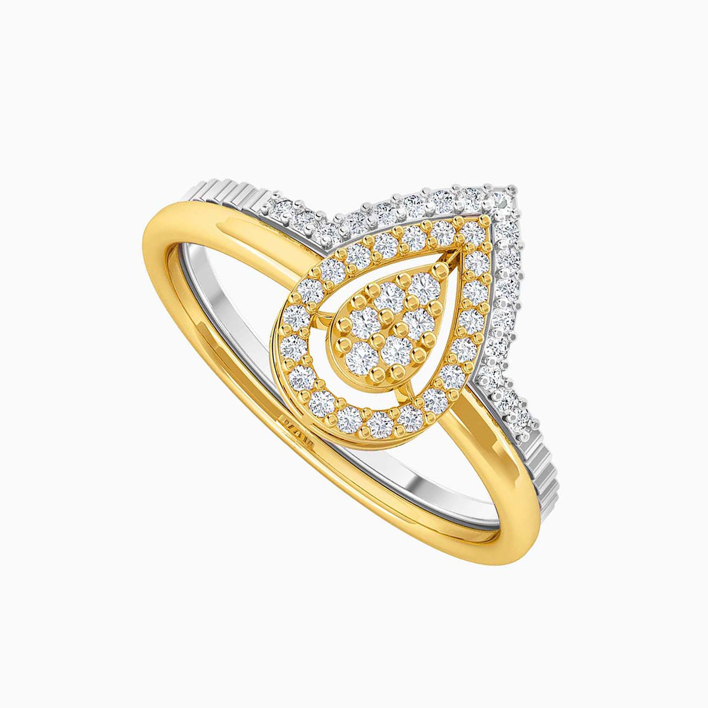 18K Gold Diamond Twins Ring - 3