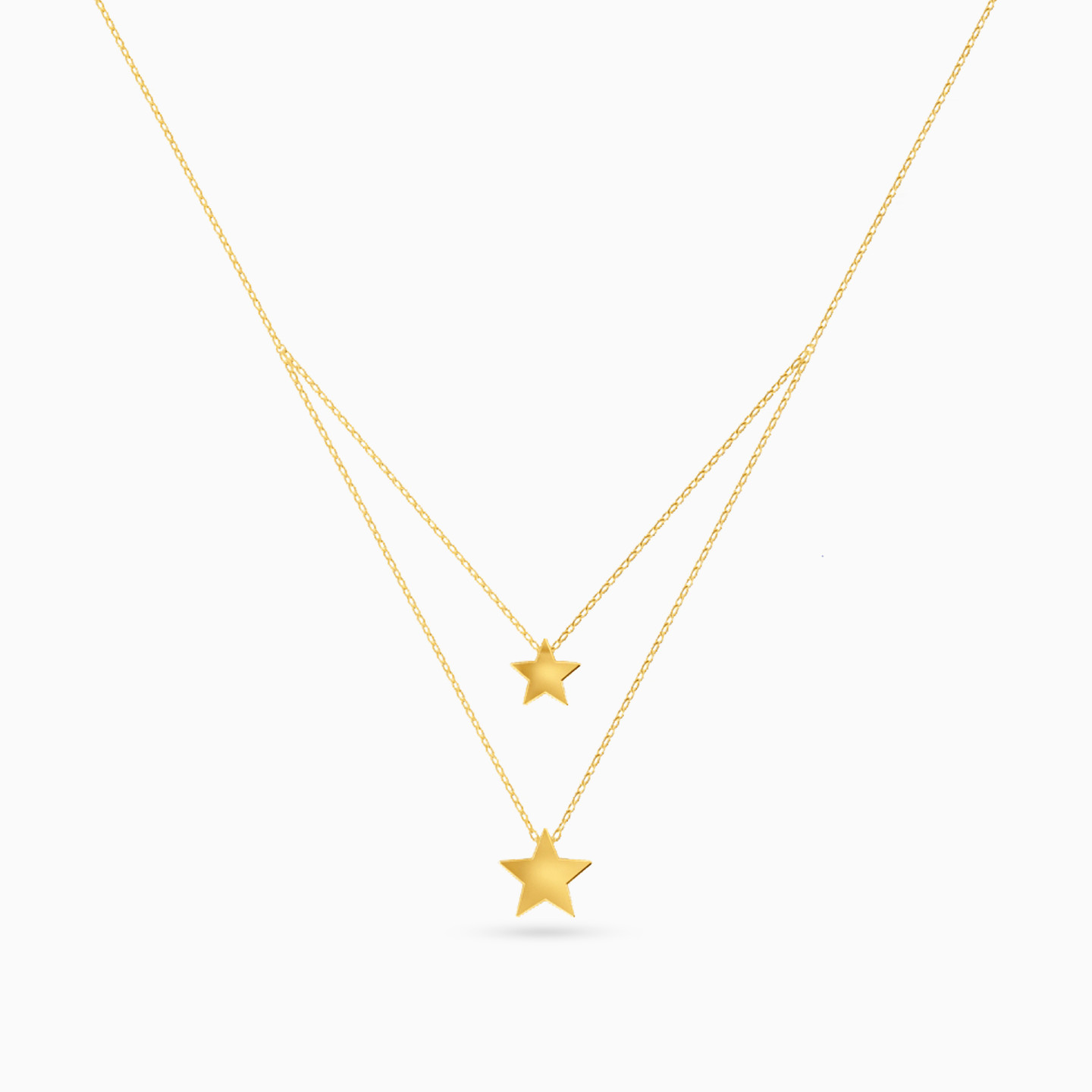 Star Layered Necklace in 18K Gold - 4 Star Layered Necklace in 18K Gold - 4