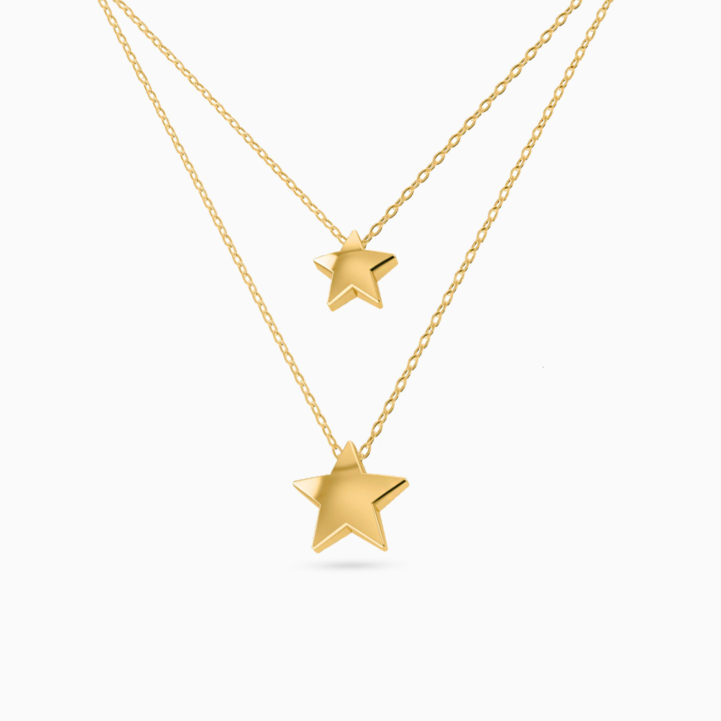 Star Layered Necklace in 18K Gold - 7 Star Layered Necklace in 18K Gold - 7