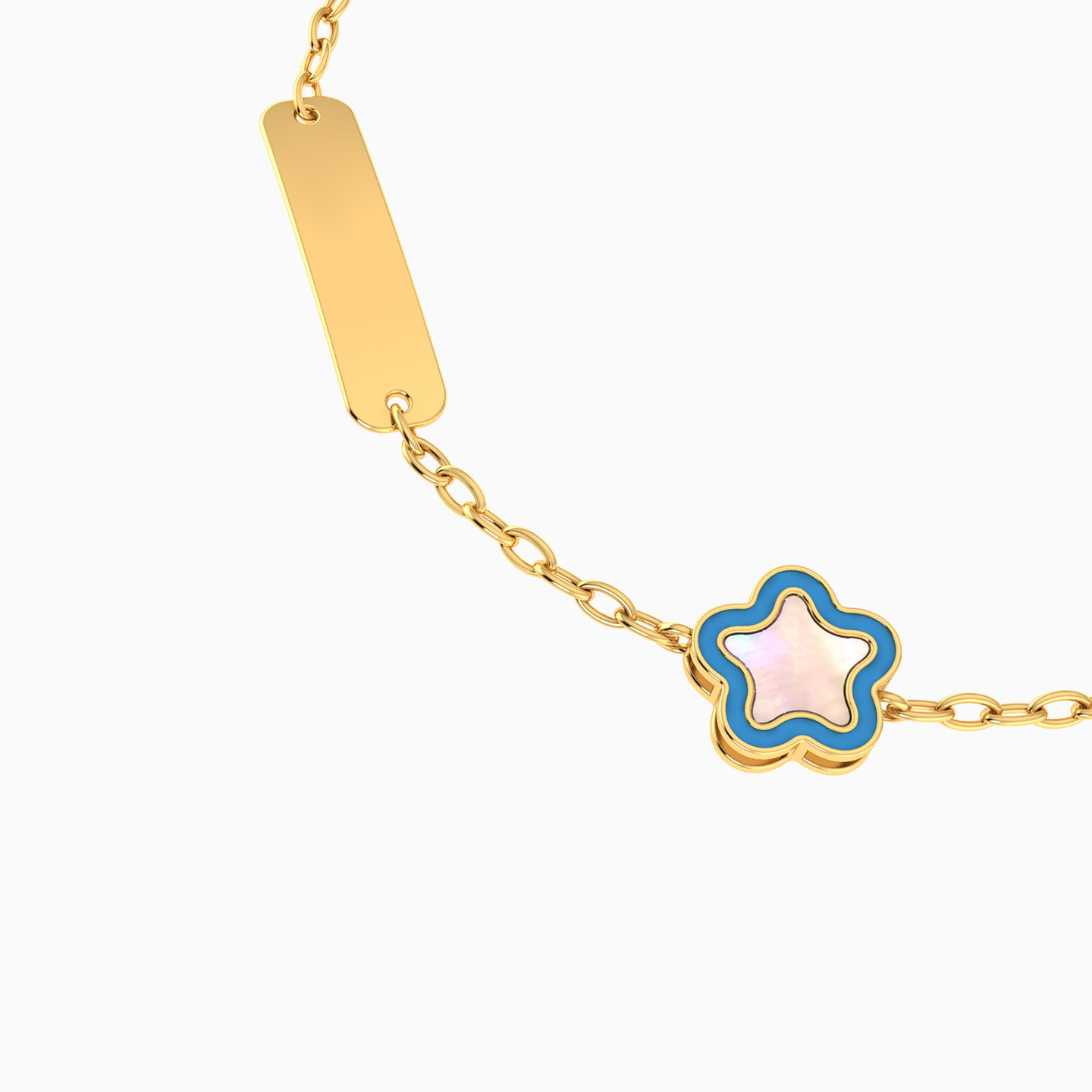 Kids Flower Chain Bracelet in 18K Gold - 3