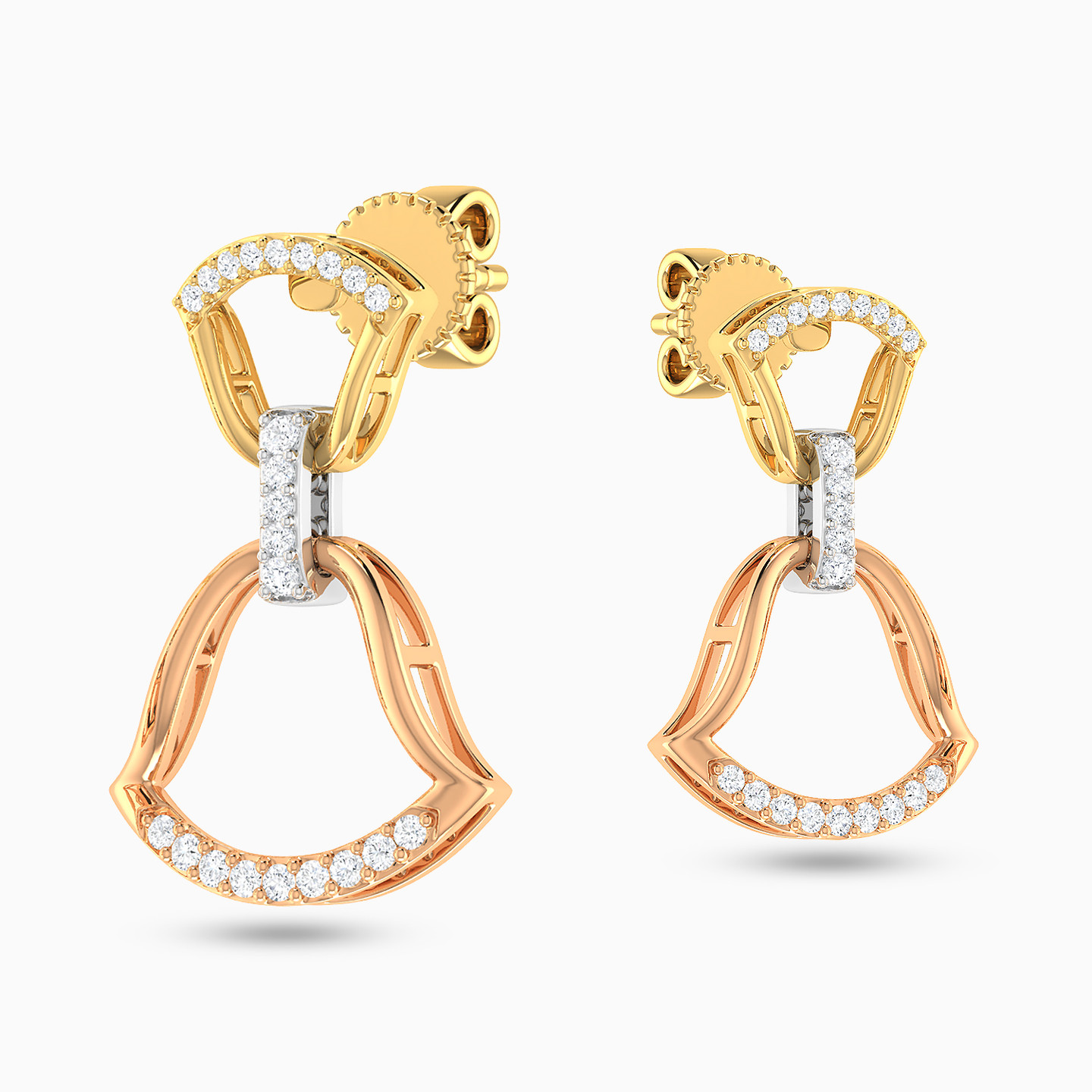 Bell Diamond Drop Earrings in 18K Gold - 3 Bell Diamond Drop Earrings in 18K Gold - 3