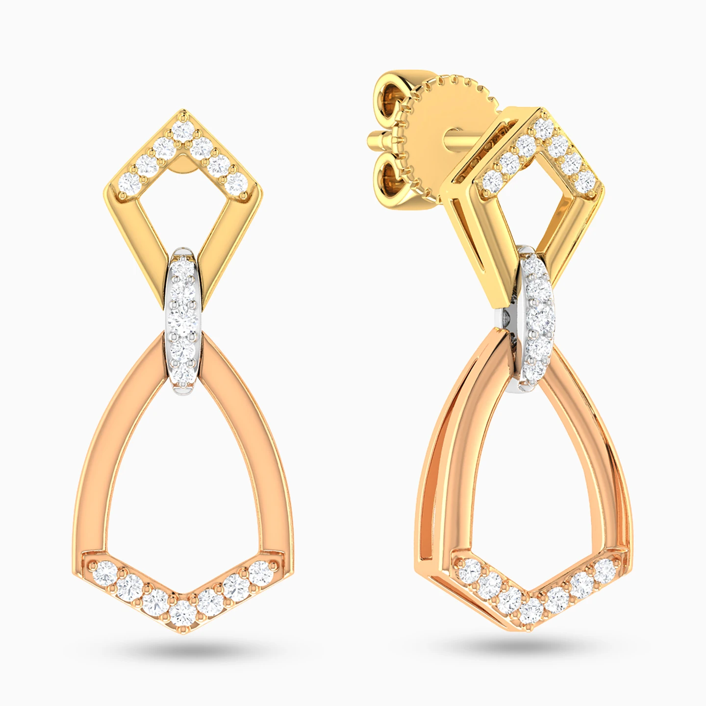 Bell Diamond Drop Earrings in 18K Gold - 2 Bell Diamond Drop Earrings in 18K Gold - 2