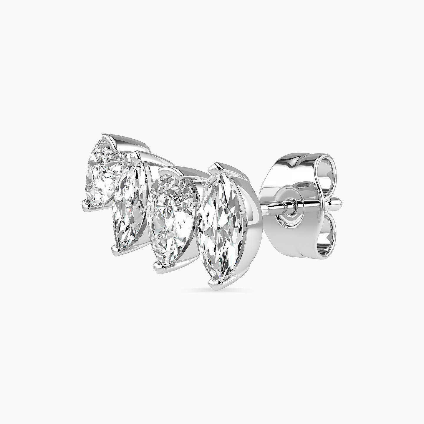 Multi-shaped Diamond Stud Earrings in 18K Gold - 4 Multi-shaped Diamond Stud Earrings in 18K Gold - 4