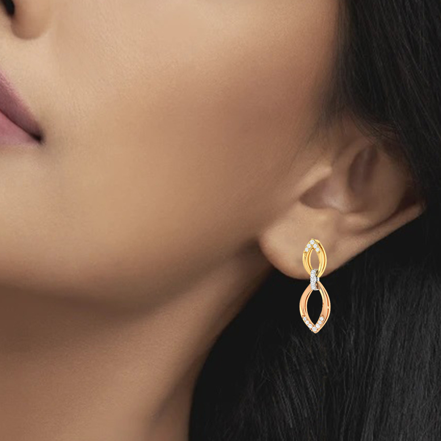 Marquise Diamond Drop Earrings in 18K Gold - 2 Marquise Diamond Drop Earrings in 18K Gold - 2