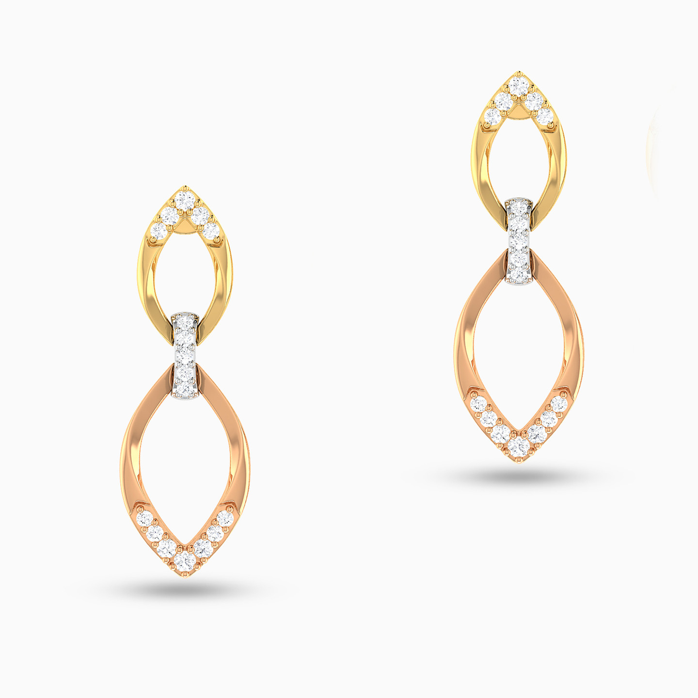 Marquise Diamond Drop Earrings in 18K Gold - 3 Marquise Diamond Drop Earrings in 18K Gold - 3
