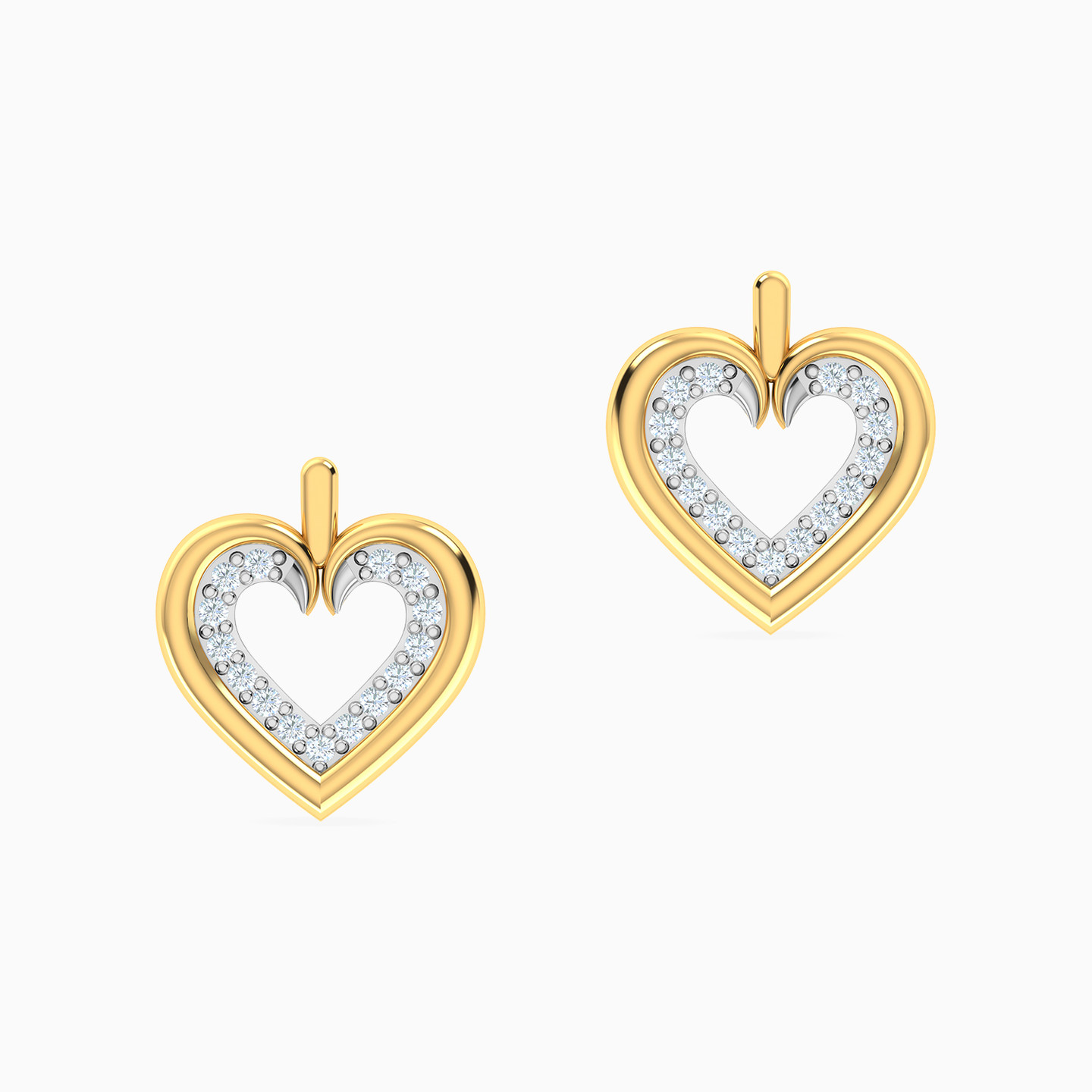 Heart Diamonds Stud Earrings in 18K Gold Heart Diamonds Stud Earrings in 18K Gold