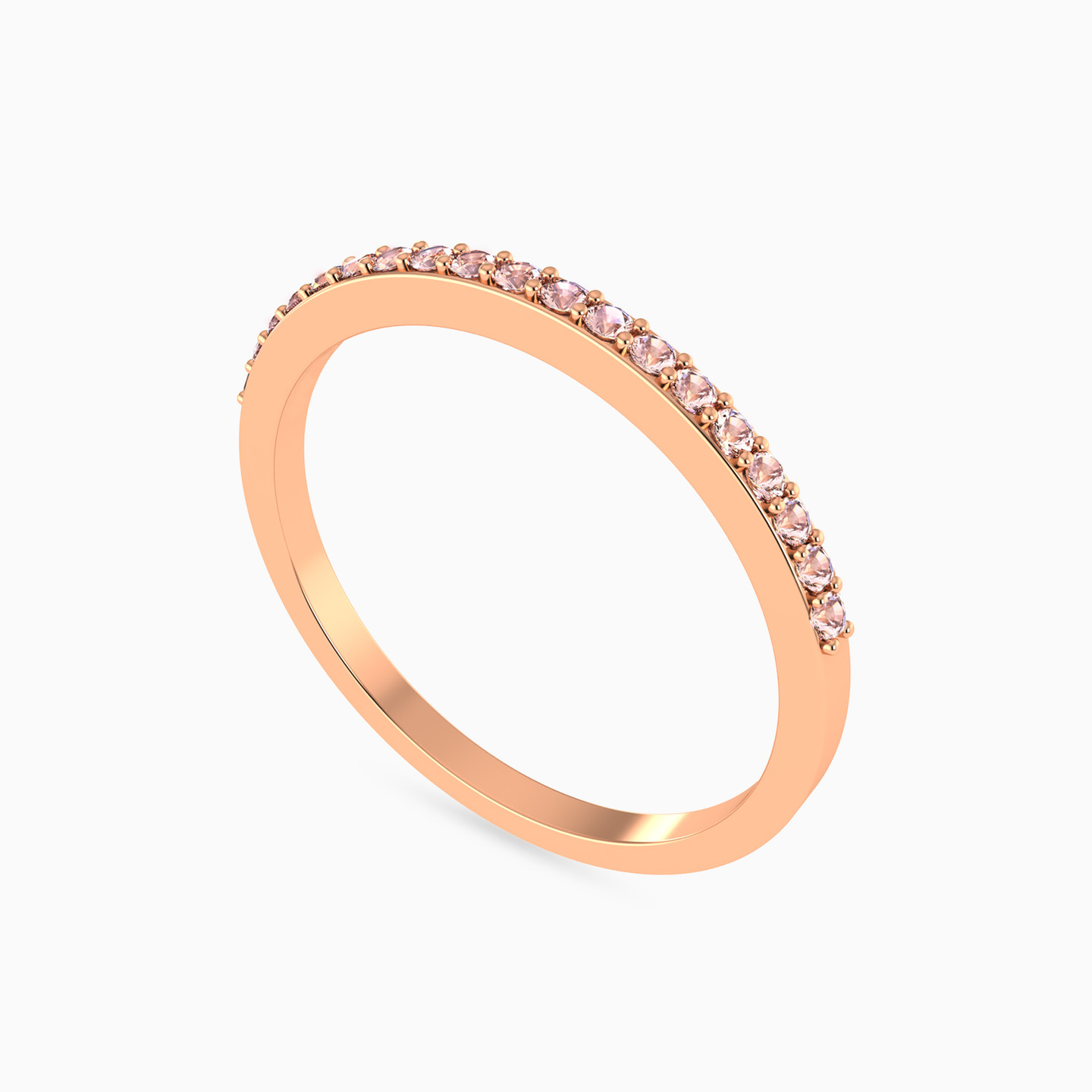 18K Gold Colored Stones Eternity Ring - 2