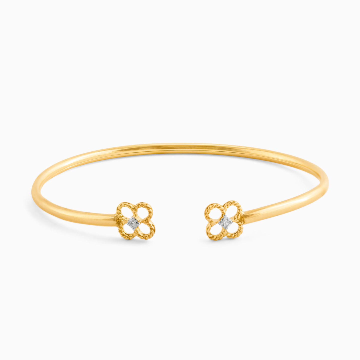  Flower Diamond Cuff Bracelet in 18K Gold