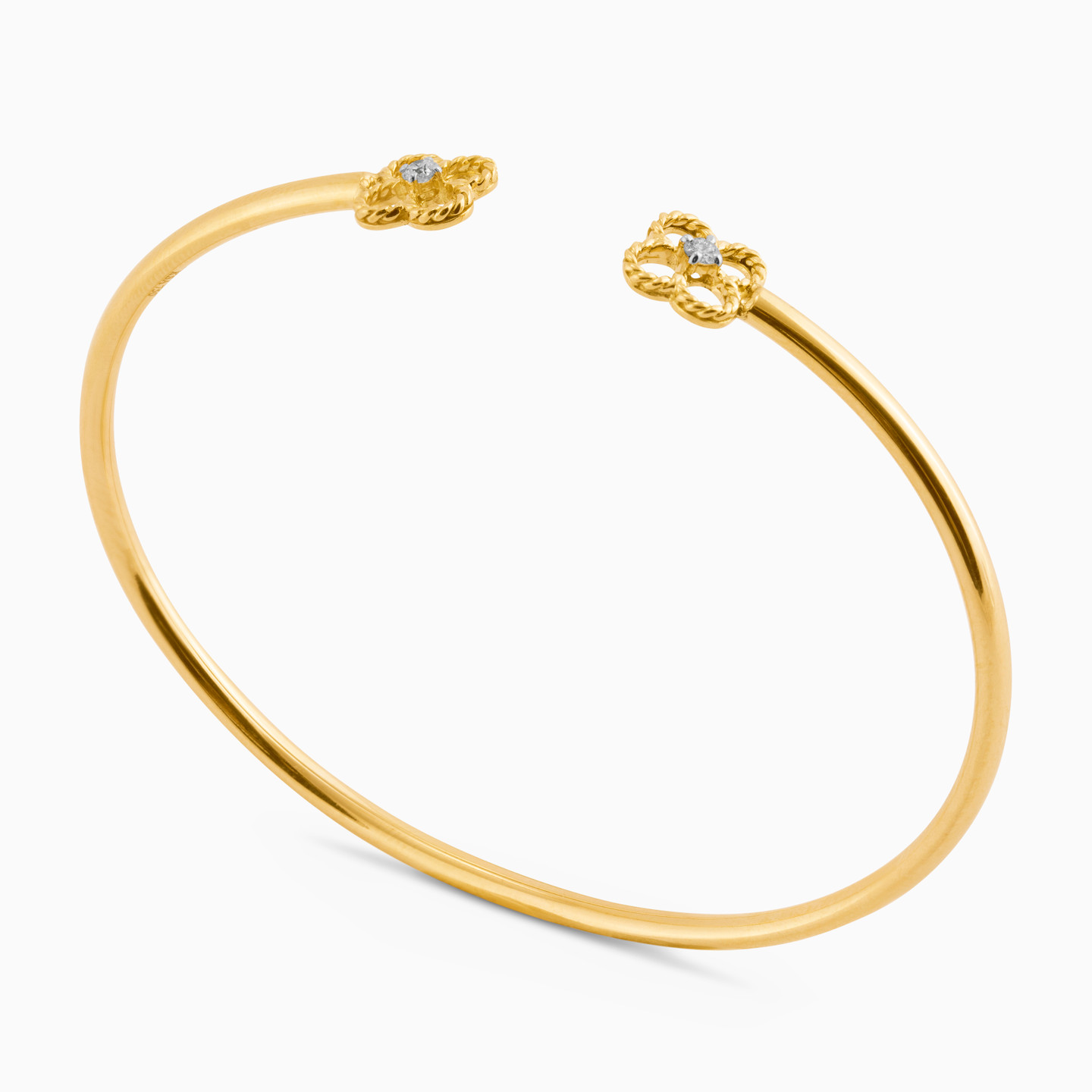  Flower Diamond Cuff Bracelet in 18K Gold - 3