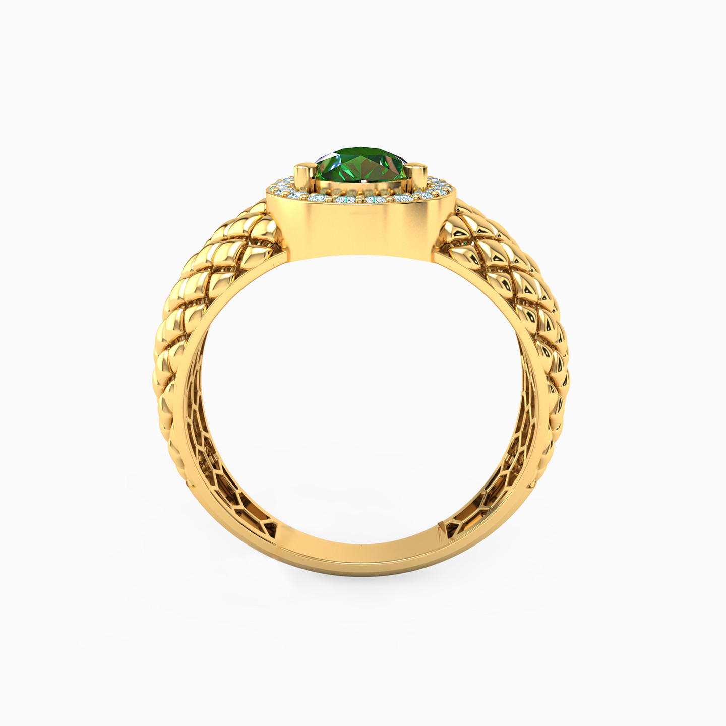 18K Gold Colored Stones Statement Ring - 3