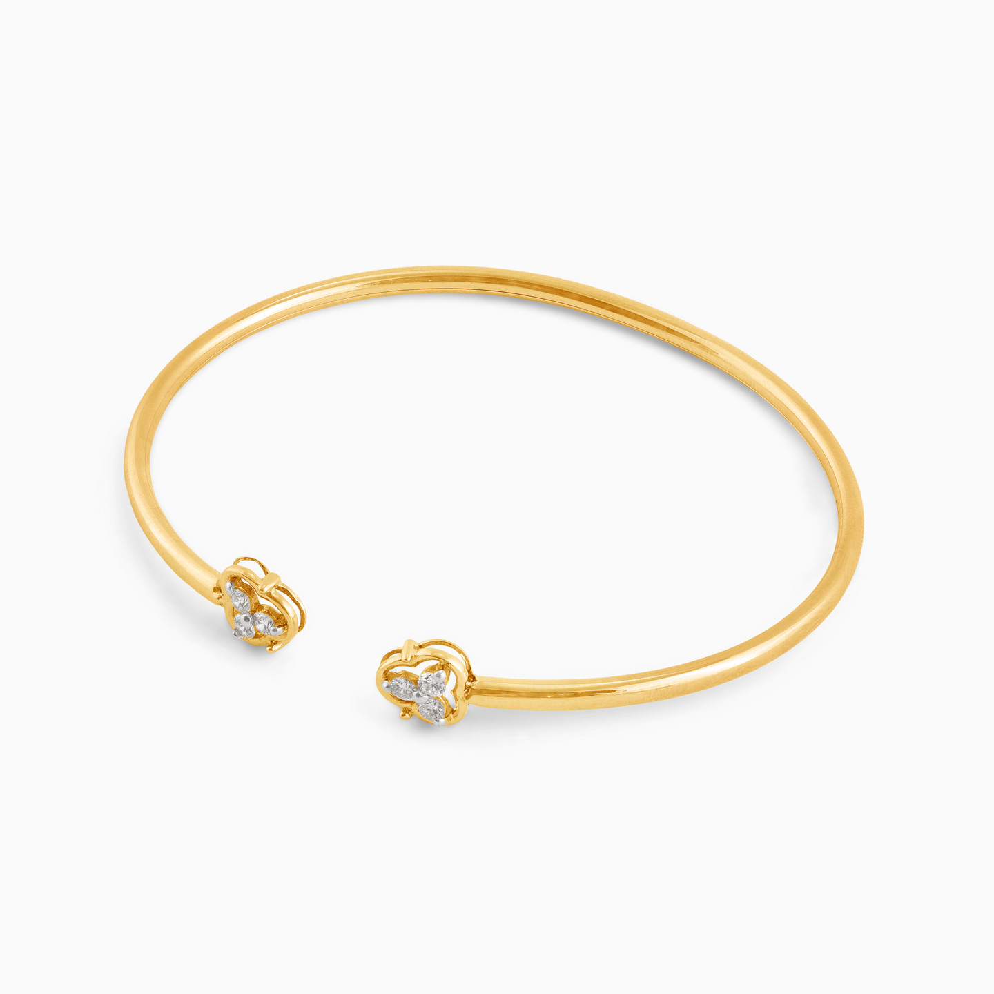 Flower Diamond Cuff Bracelet in 18K Gold - 3 Flower Diamond Cuff Bracelet in 18K Gold - 3