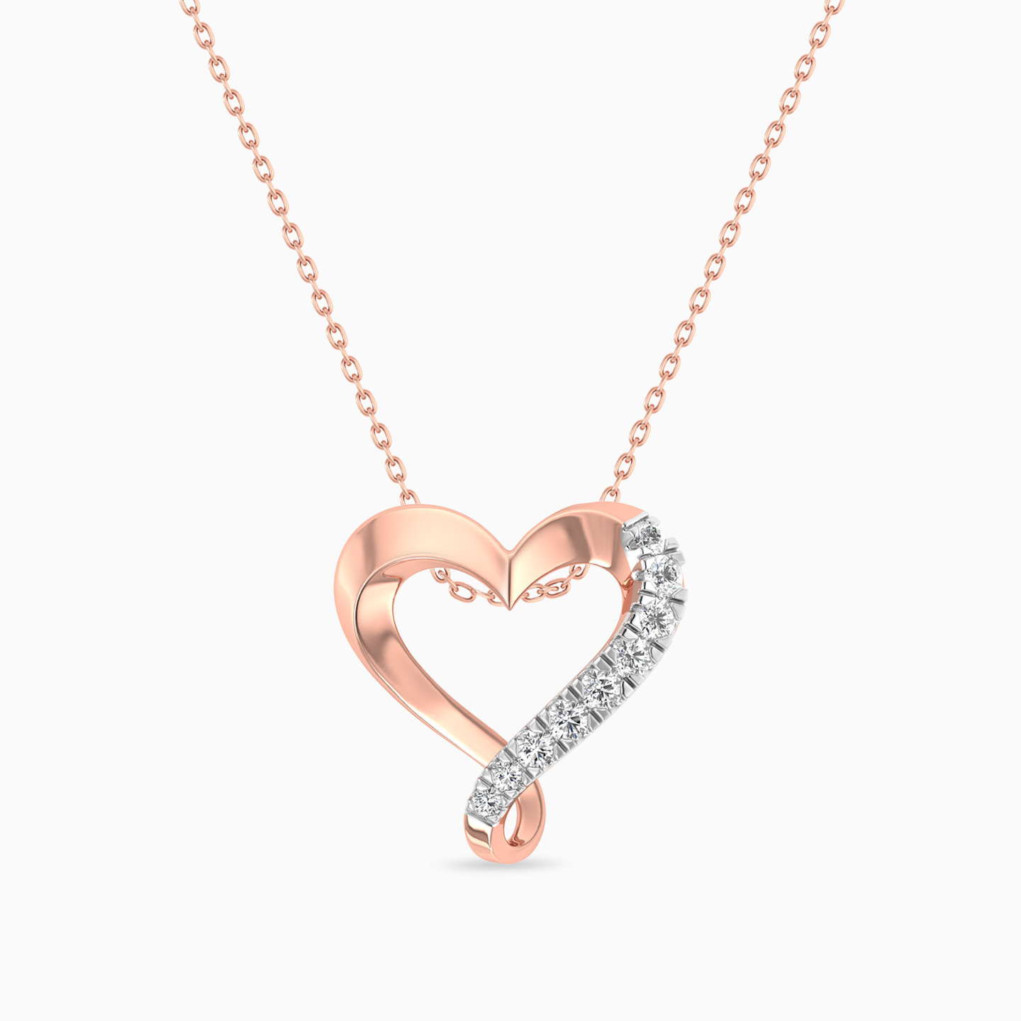 Heart Diamond Pendant in 18K Gold - 3 Heart Diamond Pendant in 18K Gold - 3