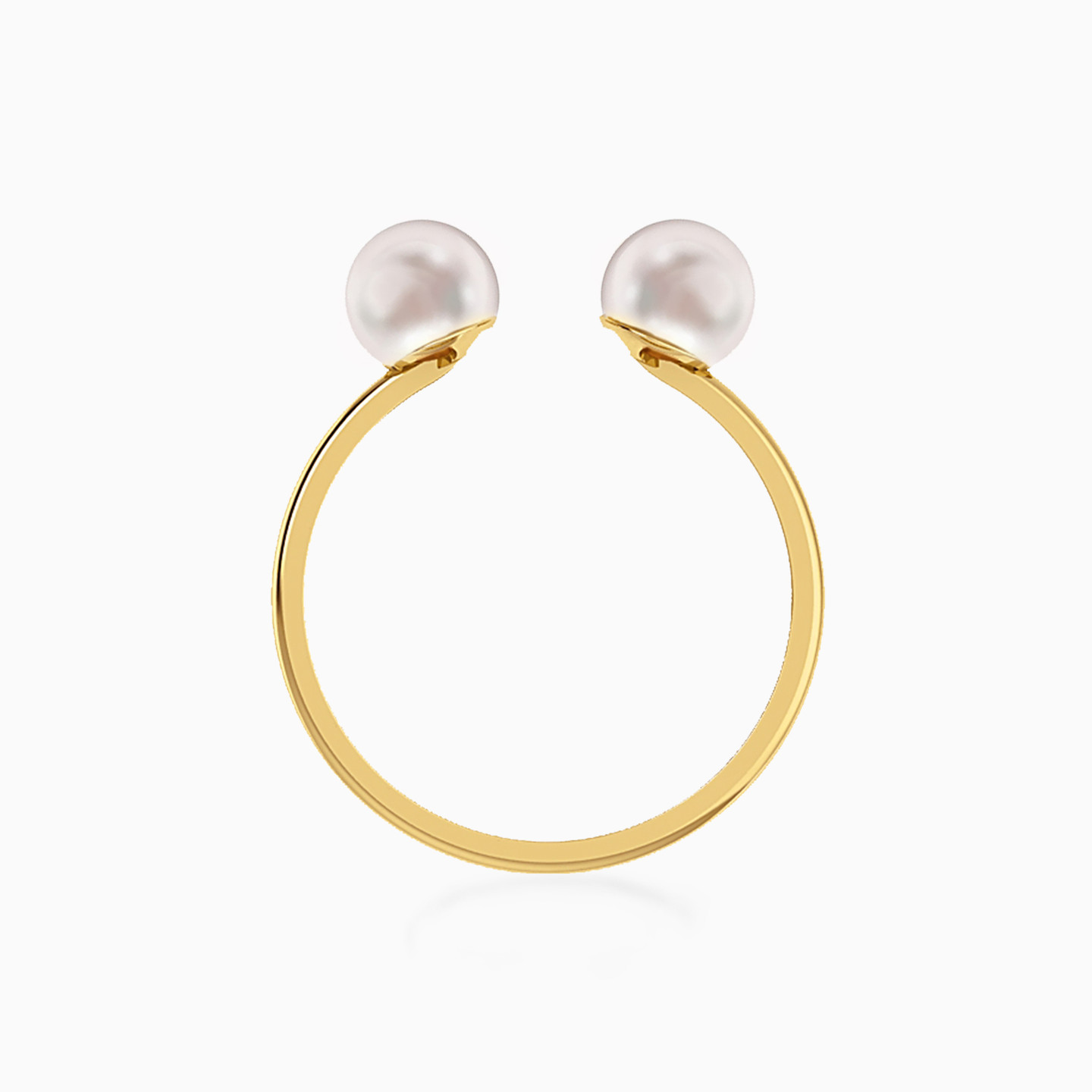 18K Gold Pearls Two-headed Ring - 3