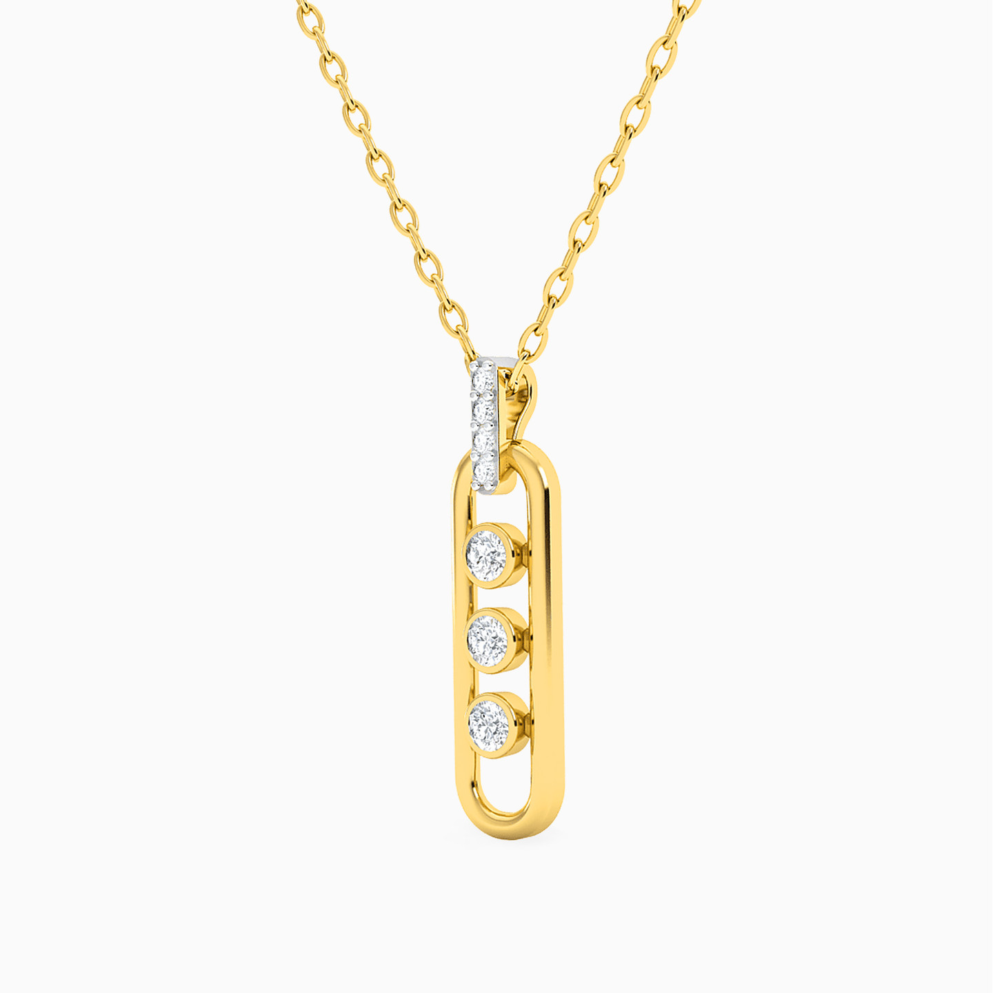 18K Gold Diamond Pendant Necklace - 2