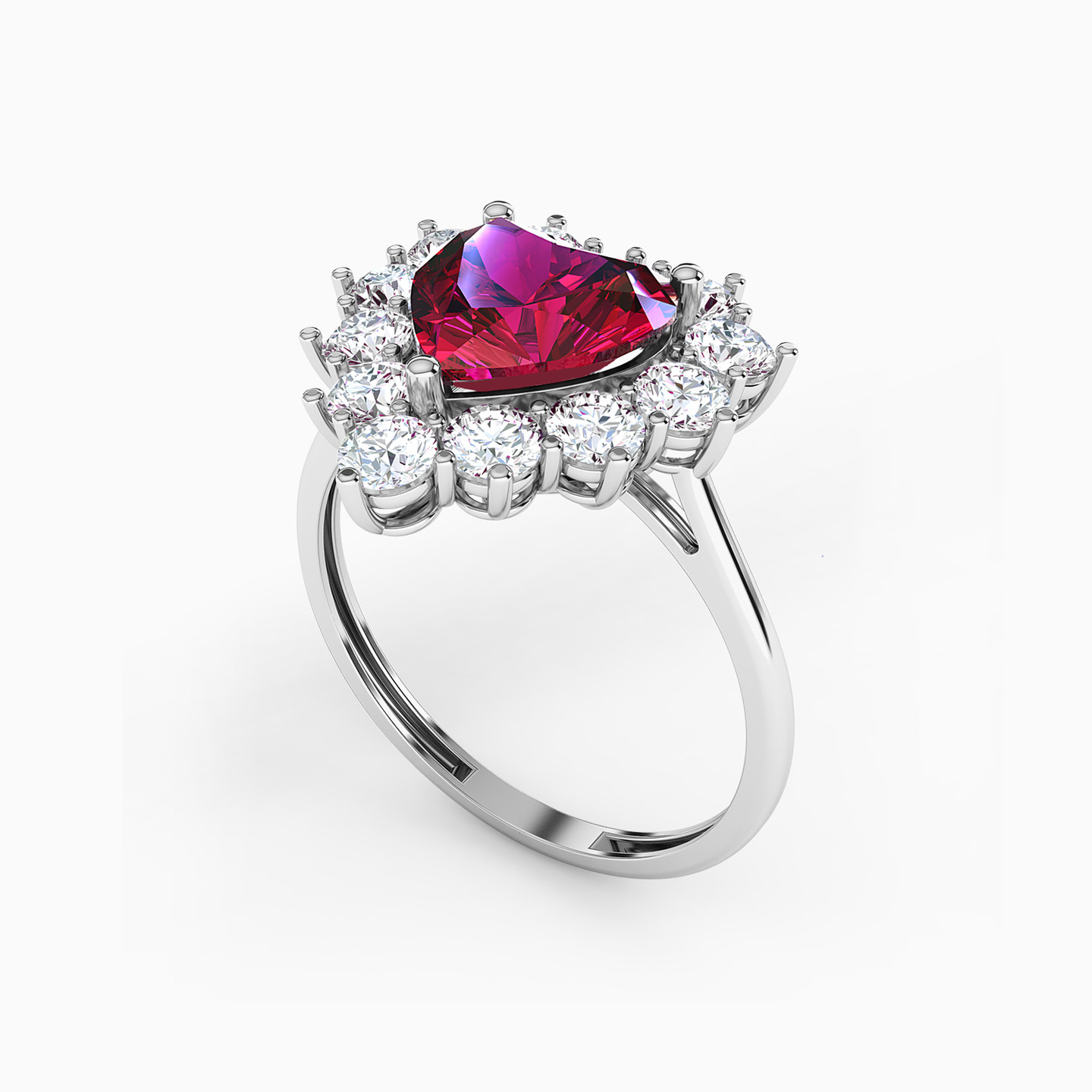 Heart Red Stone Statement Ring in 18K Gold - 2 Heart Red Stone Statement Ring in 18K Gold - 2