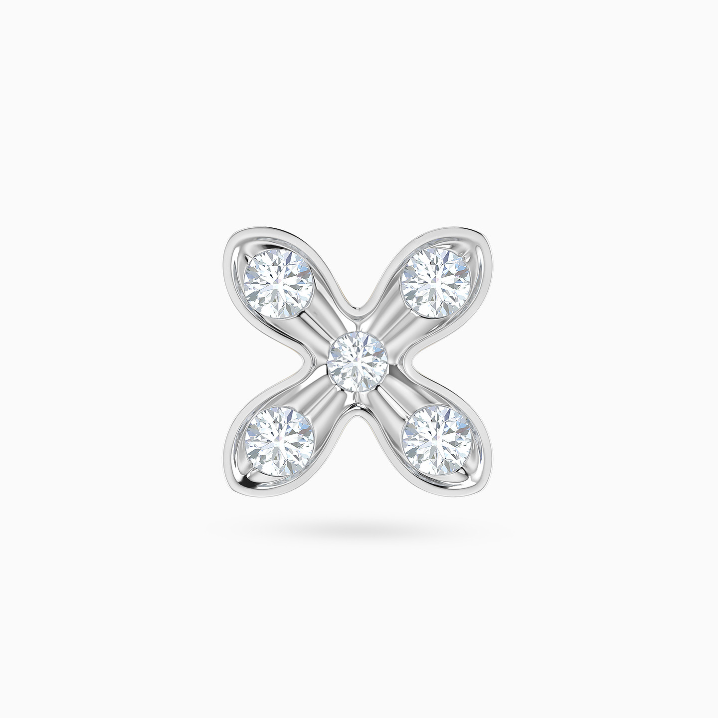 دبوس أنف بيرسينج زهرة ذهب عيار 18 قيراط مزين بالألماس