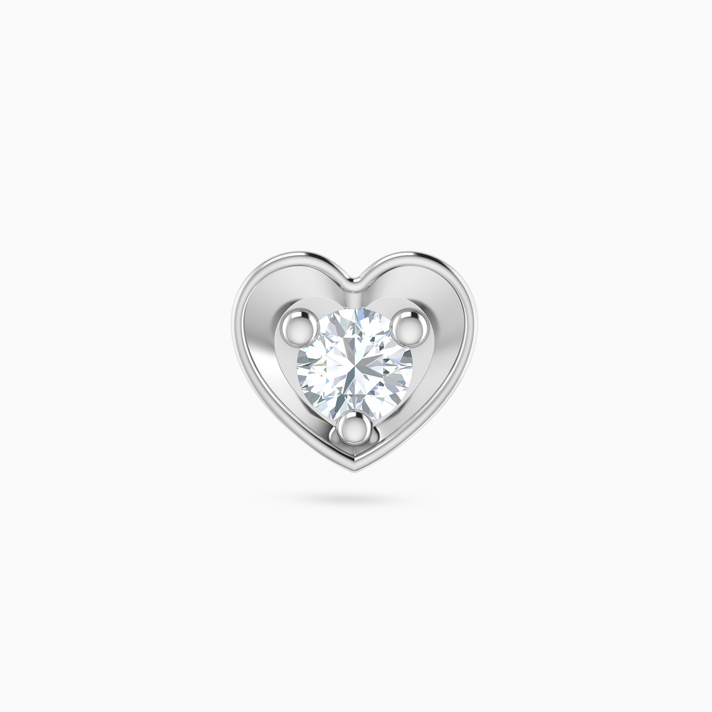 Heart Diamonds Nose Pin Piercing in 18K Gold Heart Diamonds Nose Pin Piercing in 18K Gold