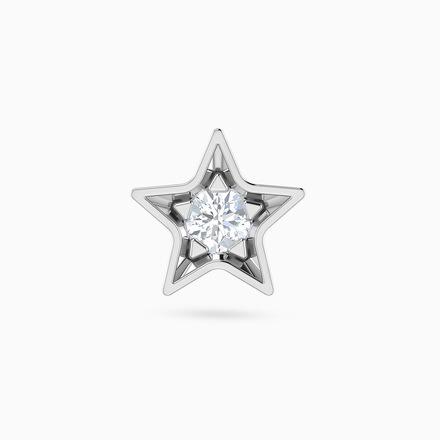 دبوس أنف بيرسينج نجمة ذهب عيار 18 قيراط مزين بالألماس