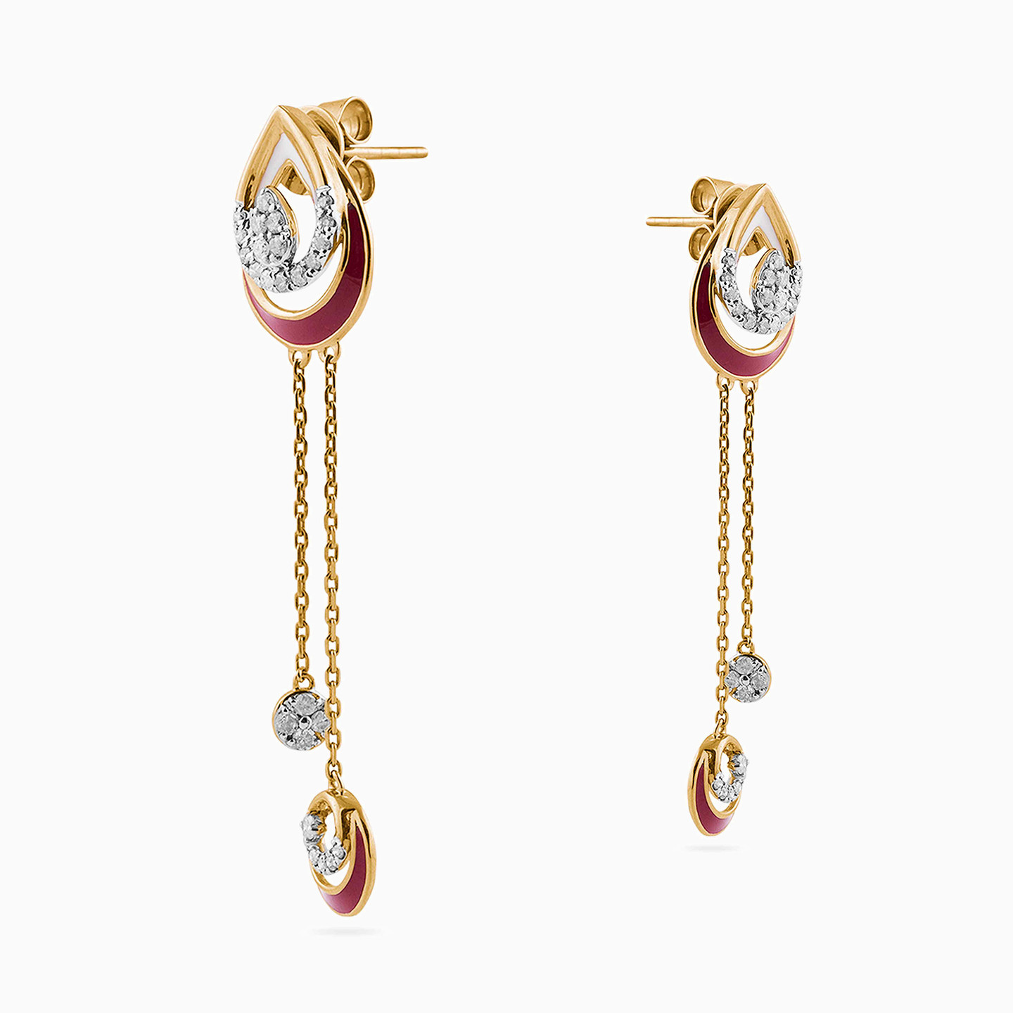 Pear Diamond Drop Earrings in 18K Gold - 3 Pear Diamond Drop Earrings in 18K Gold - 3