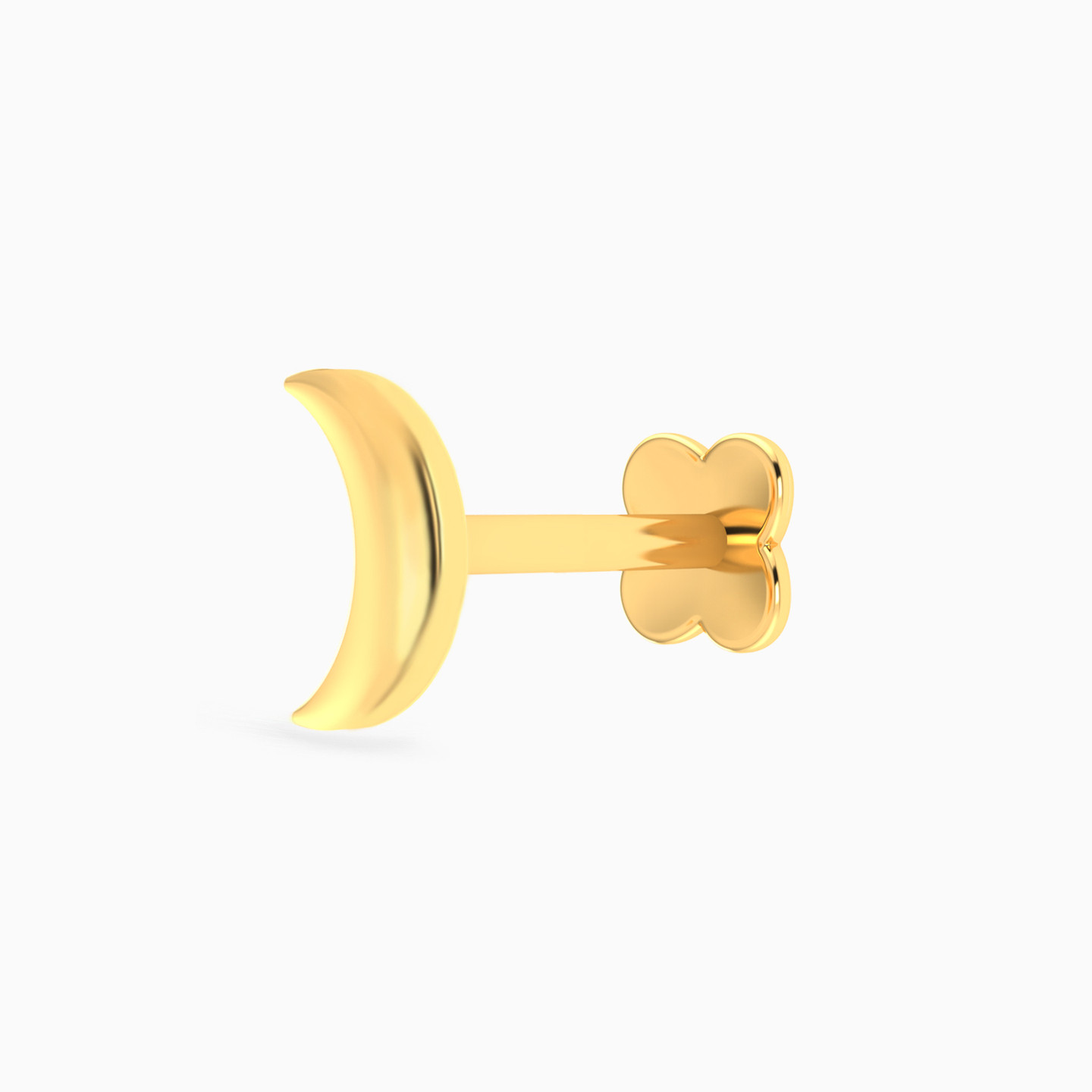 Crescent Nose Pin Piercing in 18K Gold - 2 Crescent Nose Pin Piercing in 18K Gold - 2